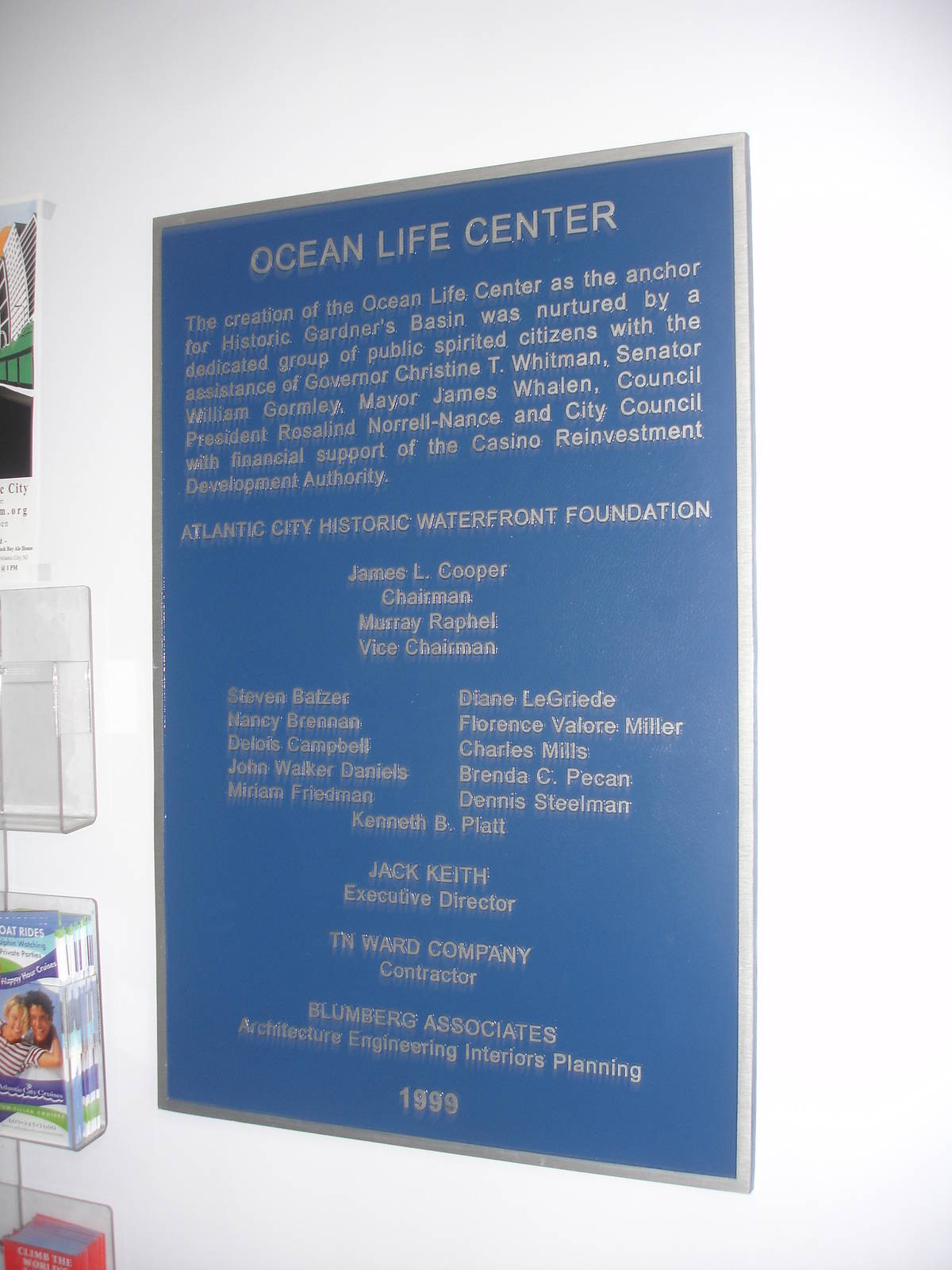 Dedication Sign - original name, Ocean Life Center