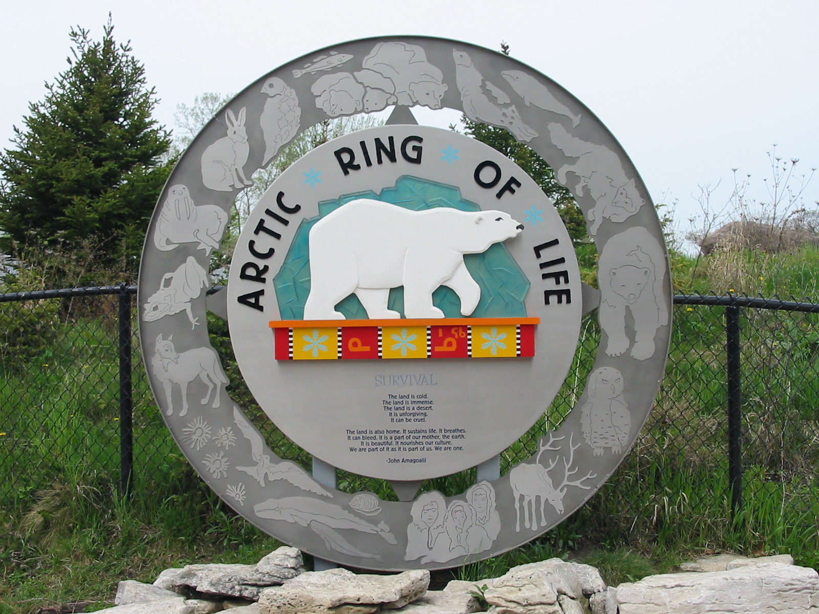 Detroit Zoo 2003 - Signpost at the Artic Ring of Life