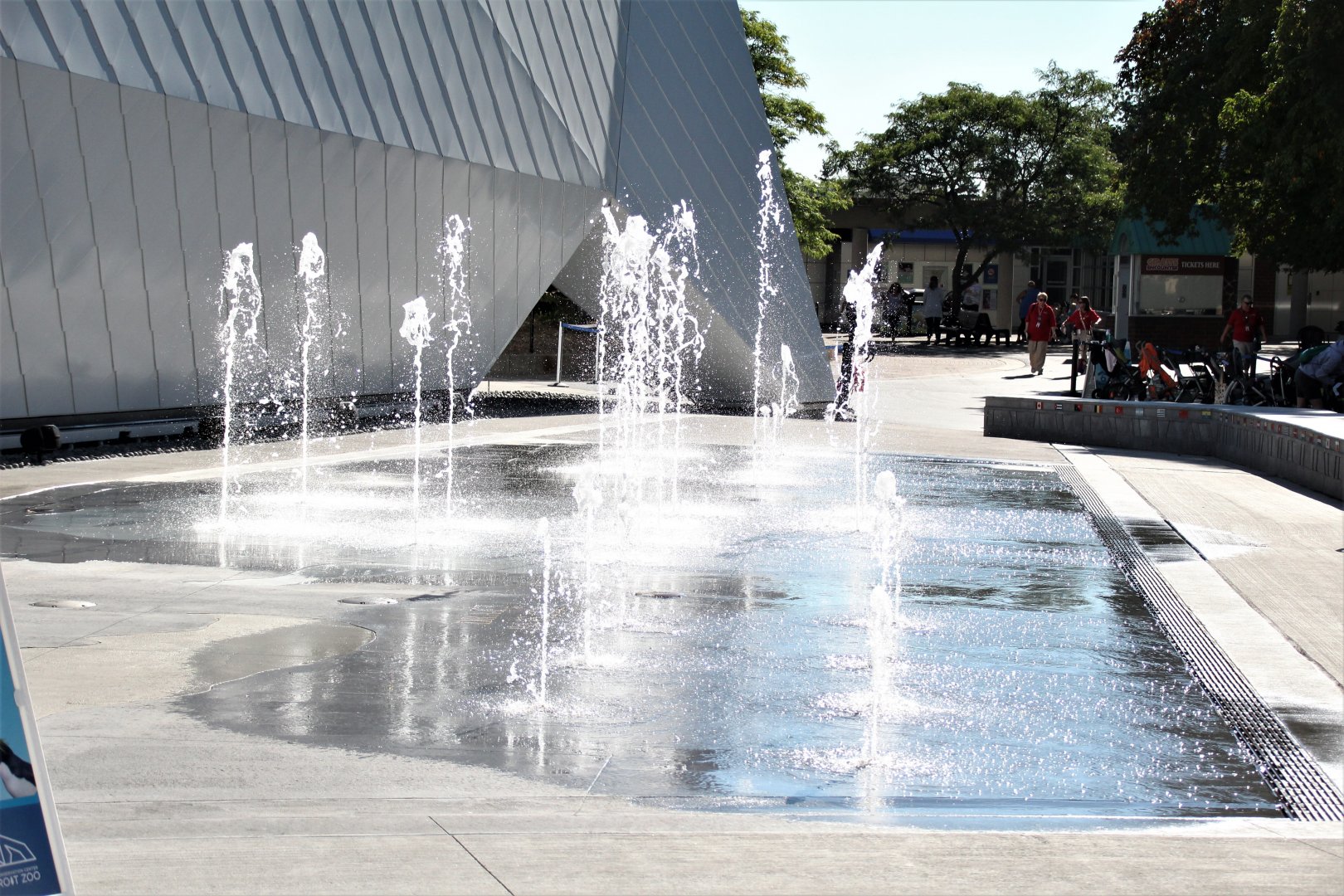 Detroit Zoo - Fountains outside the Polk Penguin Conservation Center - September, 2016
