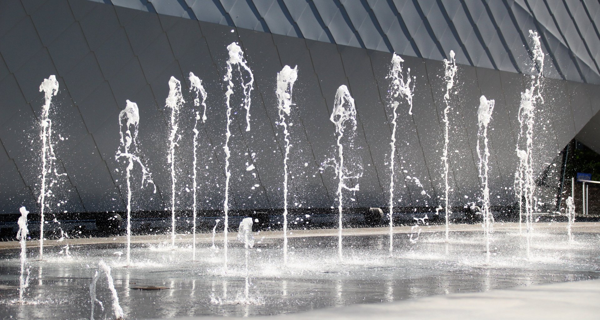Detroit Zoo - Fountains outside the Polk Penguin Conservation Center - September, 2016
