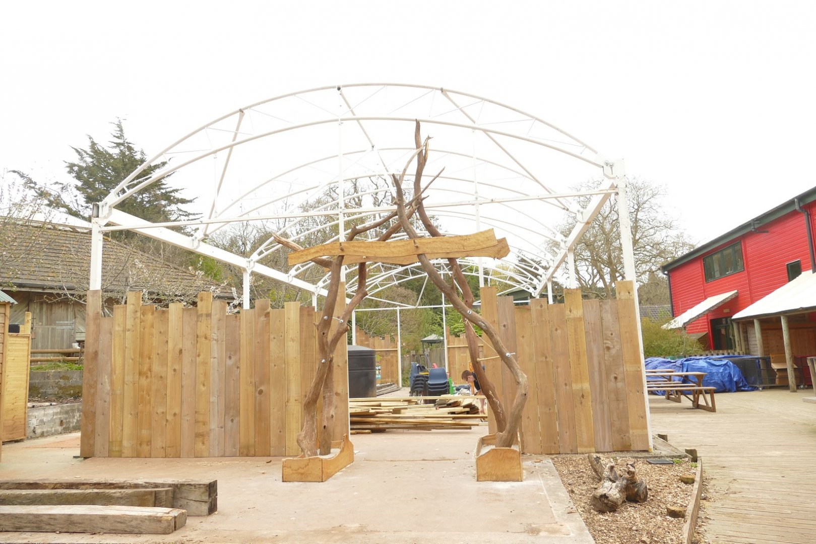 Development next to the Education building, April 2021