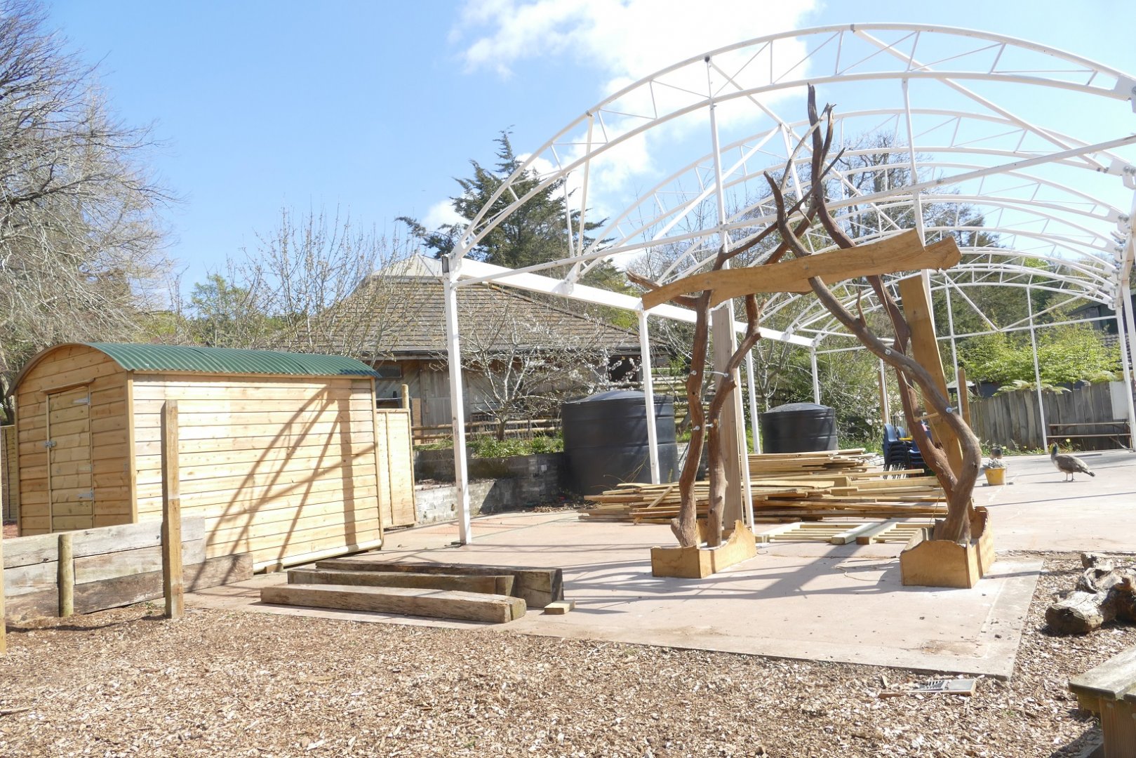 Developments between the Ranch and the Education building, April 2021