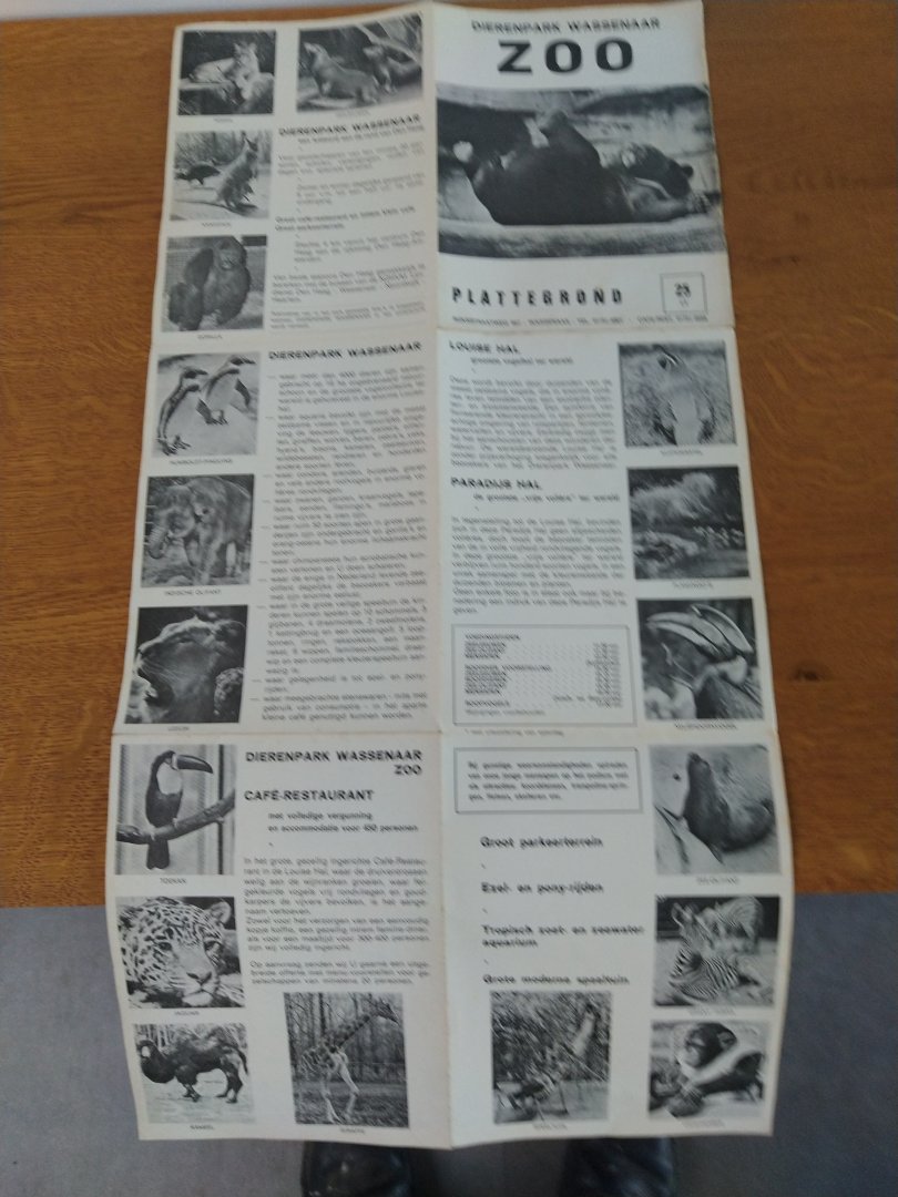 Dierenpark Wassenaar - Park Map - Backside