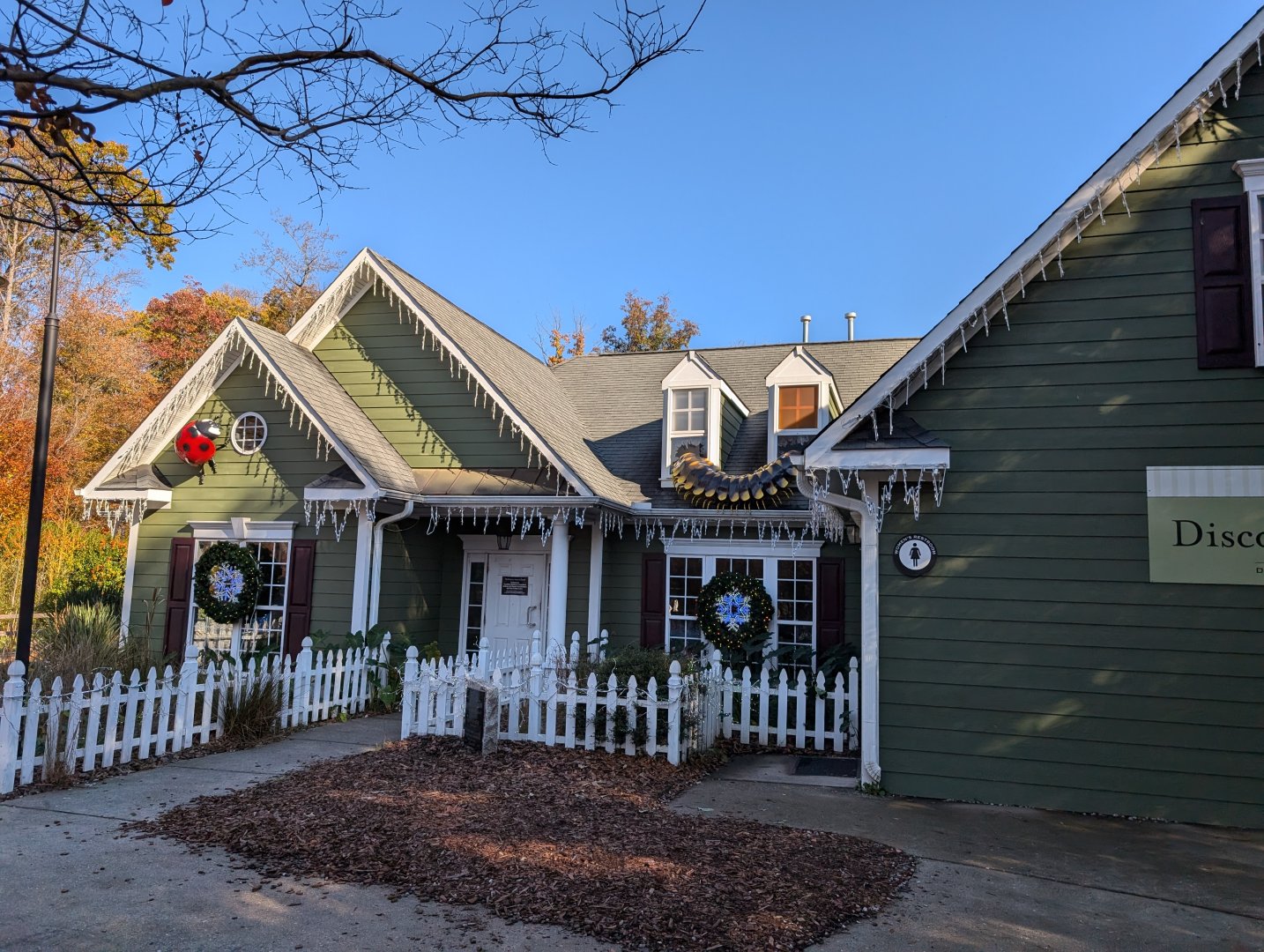 Discovery House with holiday decor