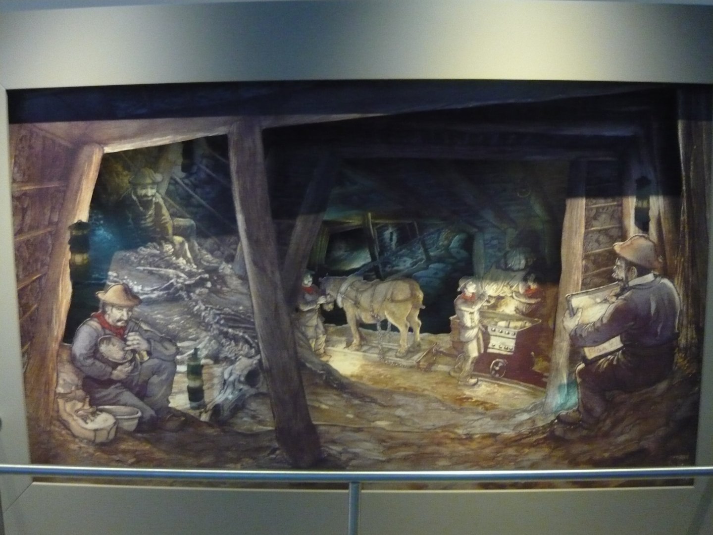 Discovery of the Bernissart Iguanodon graveyard (diorama)