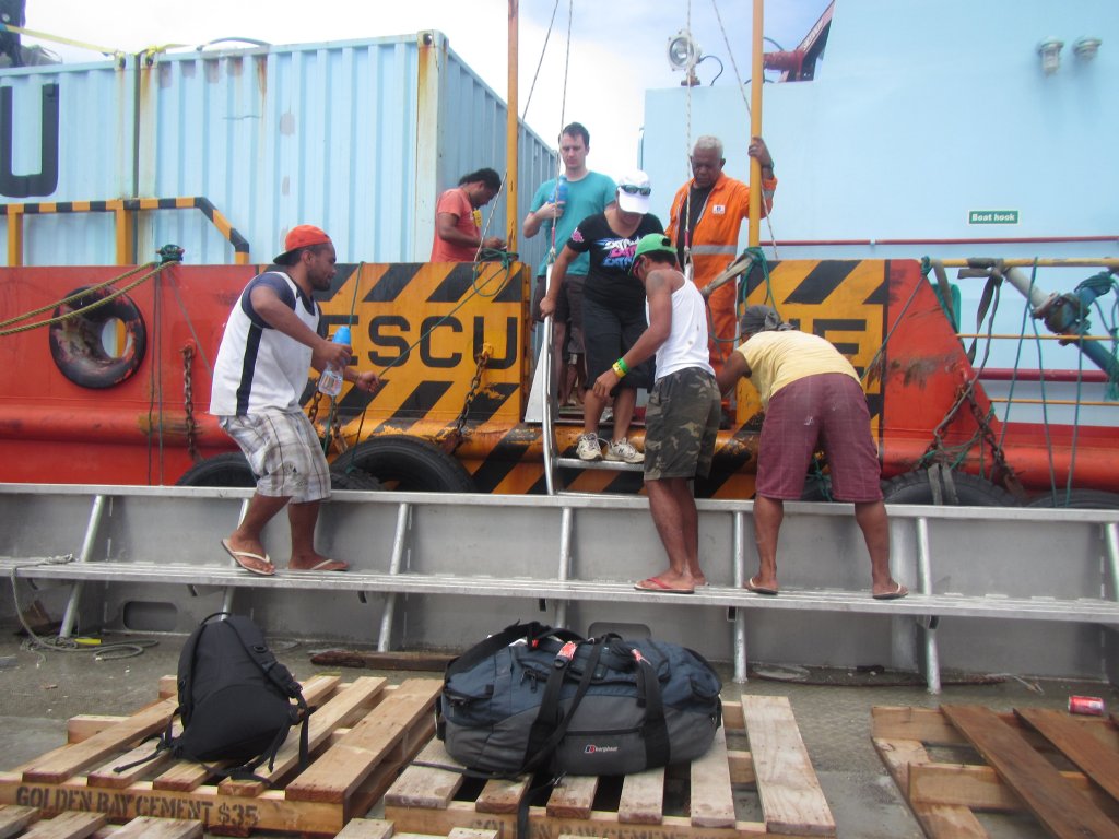 Disembarking from the PB Matua