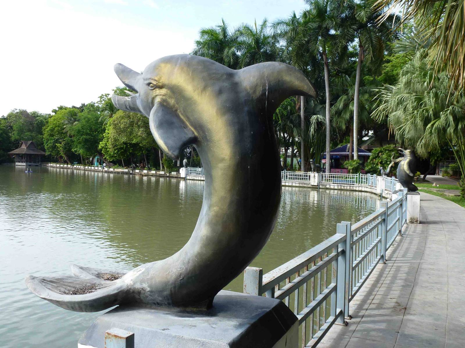 Dolphin statue, July 2013.