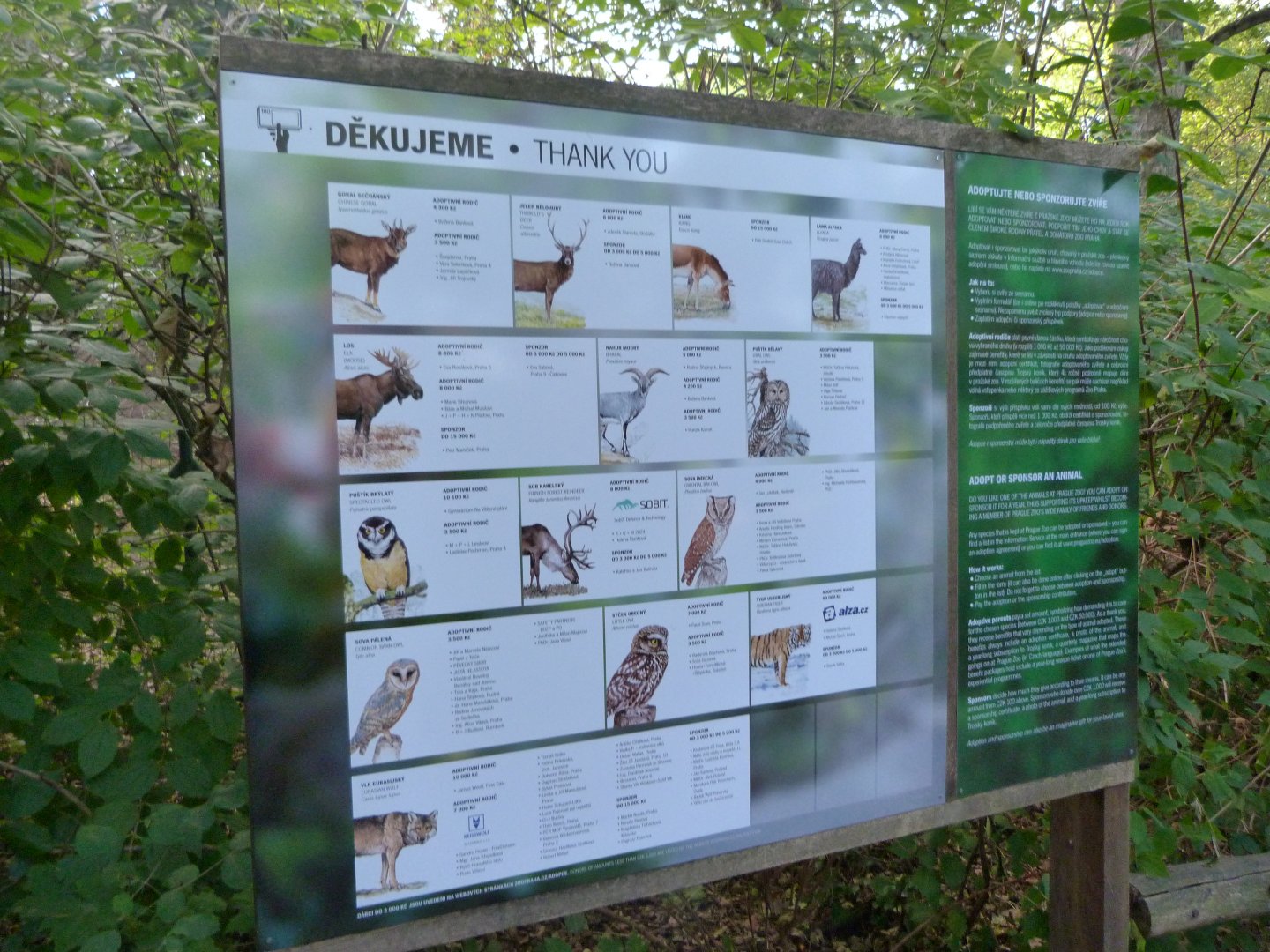 Donor board -Zoo Praha (2025)