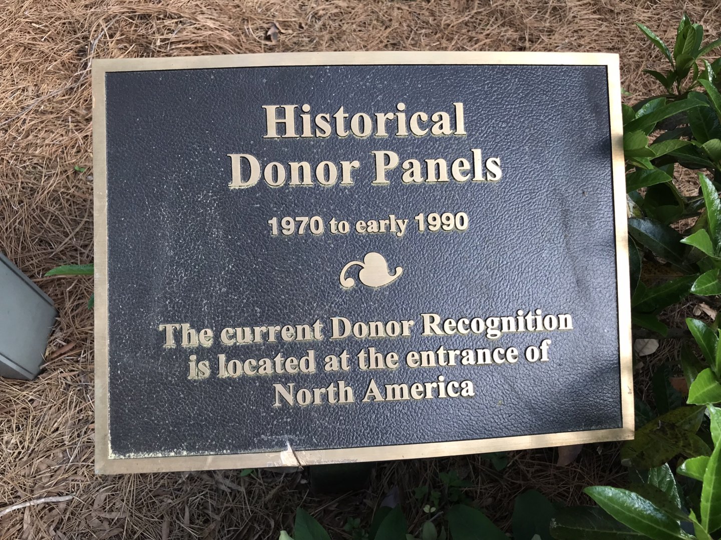Donors (1970-1990) Plaque near African Entrance