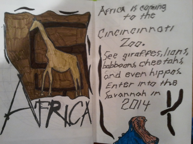 Drawing of the Africa exhibit logo
