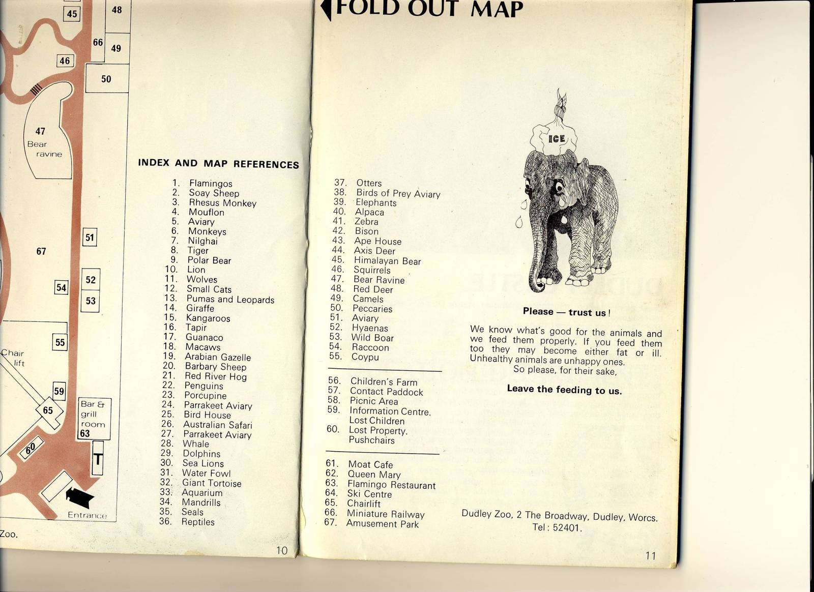 Dudley Zoo 1972 key to plan