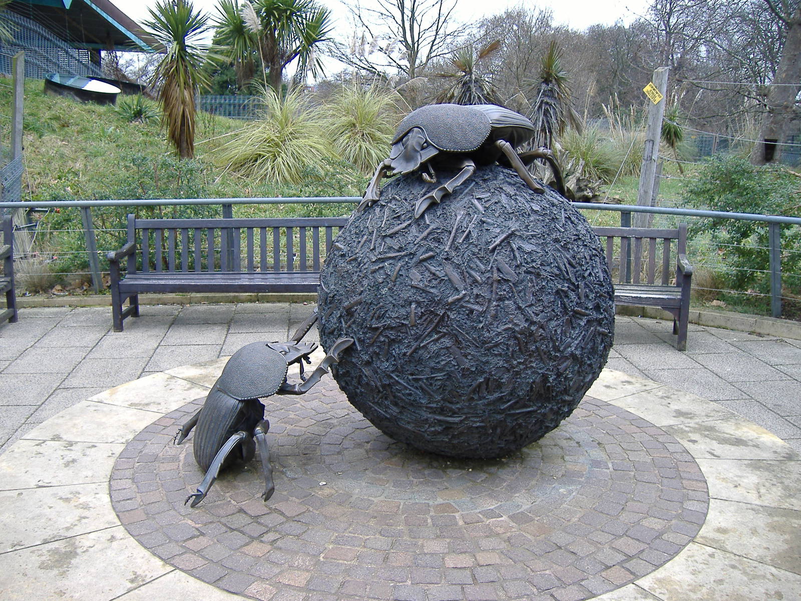 Dung beetle statue at London Zoo, 15 January 2011