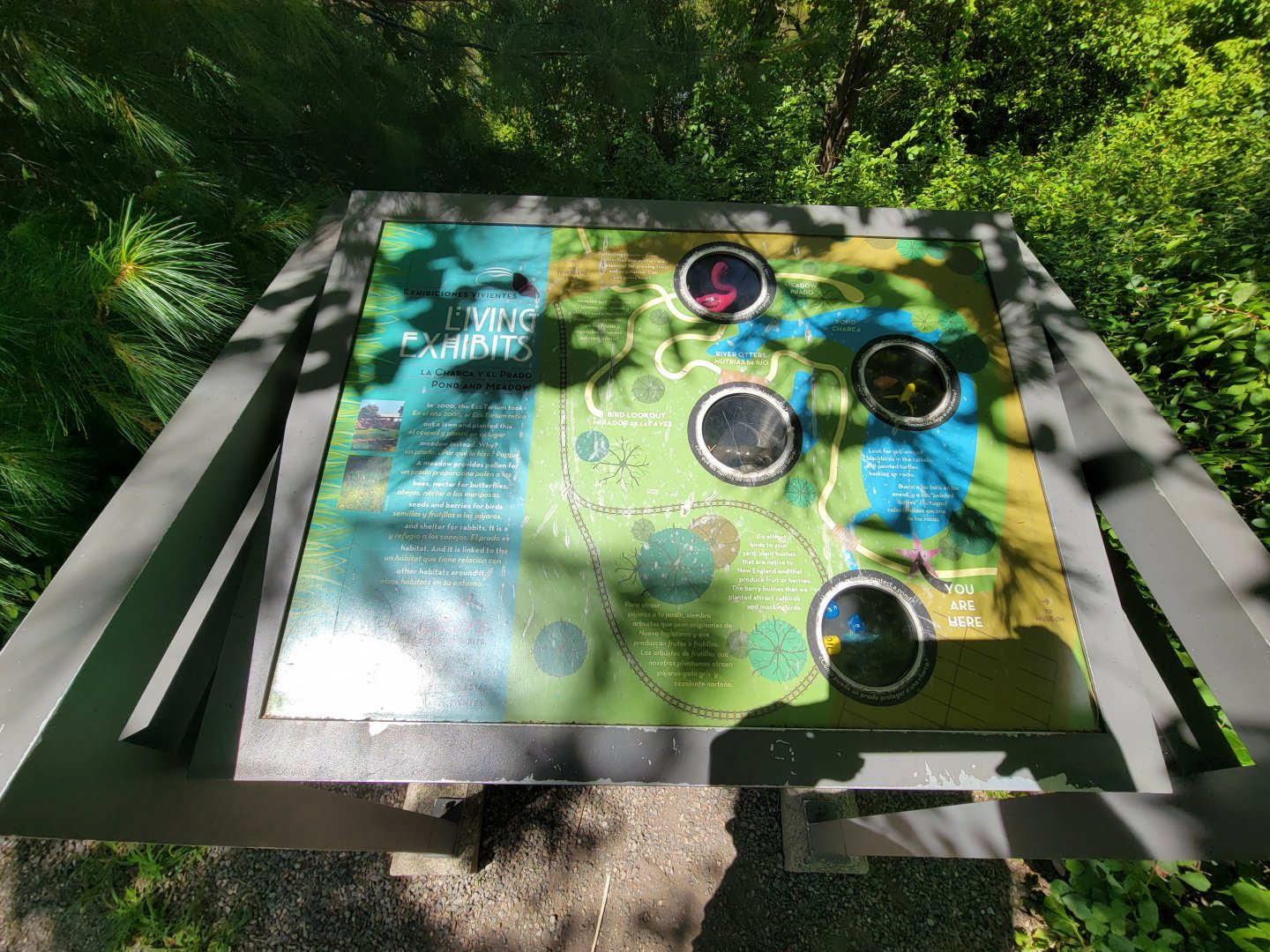 Ecotarium - Living Exhibits signage that's really difficult to read