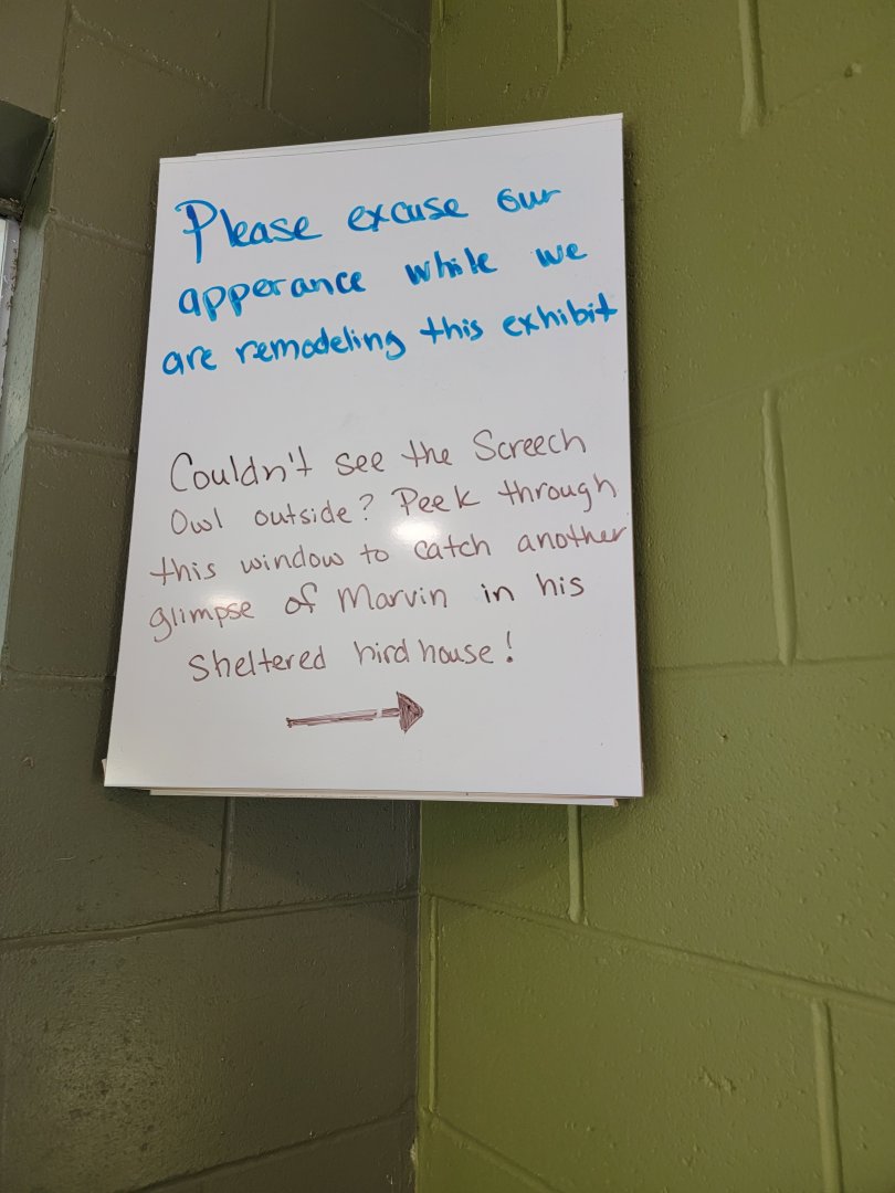 Ecotarium - Screech owl sign