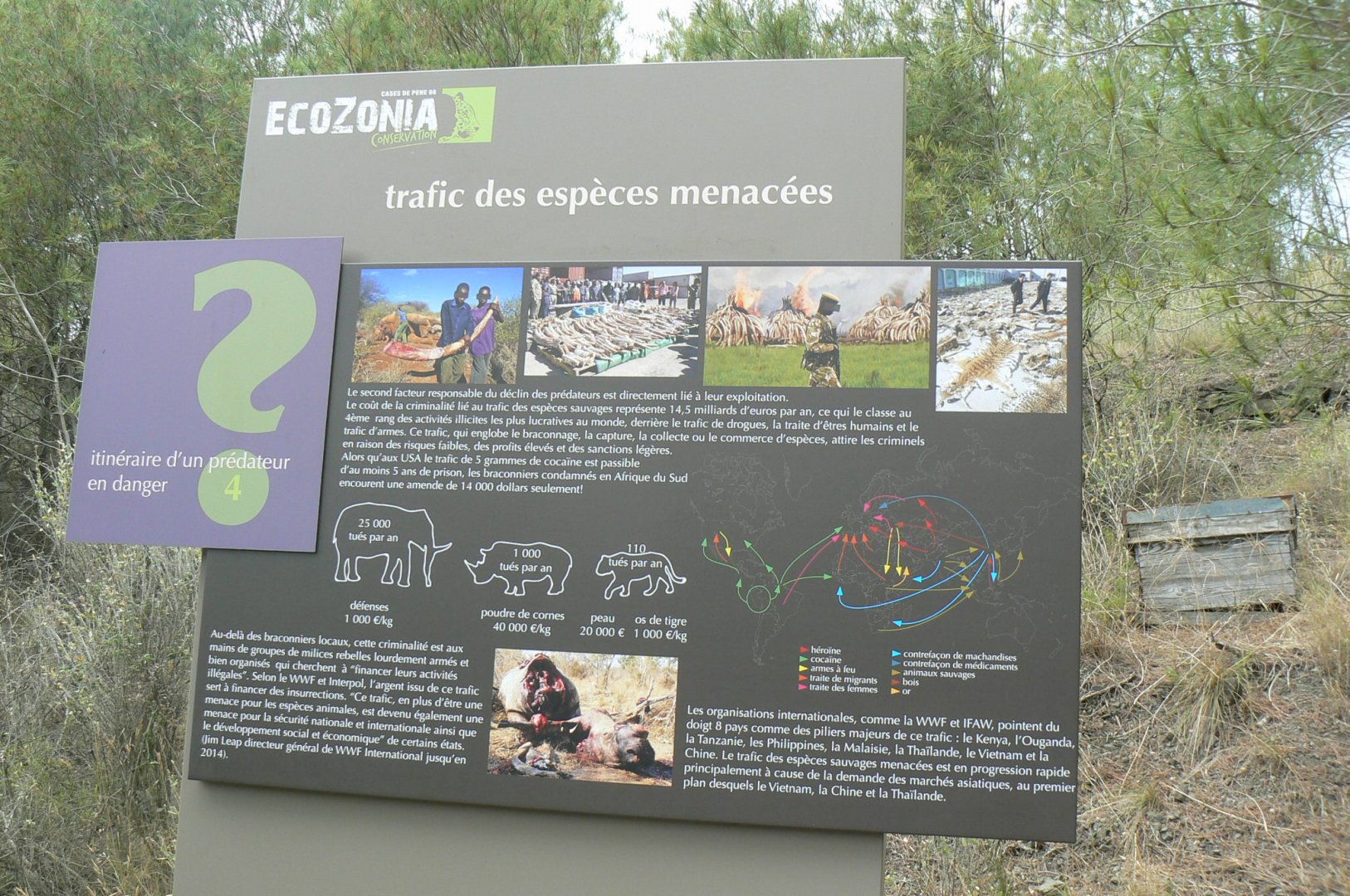 Ecozonia - Information panel on endangered species traffic