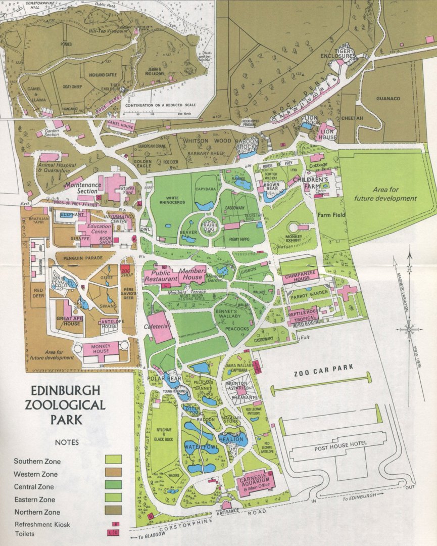Edinburgh Zoo Map 1977