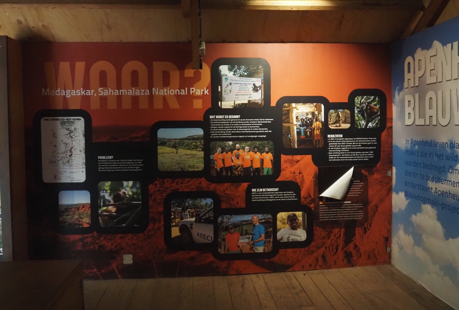 Education building - Conservation projects on Madagascar signage, 2024-08-18