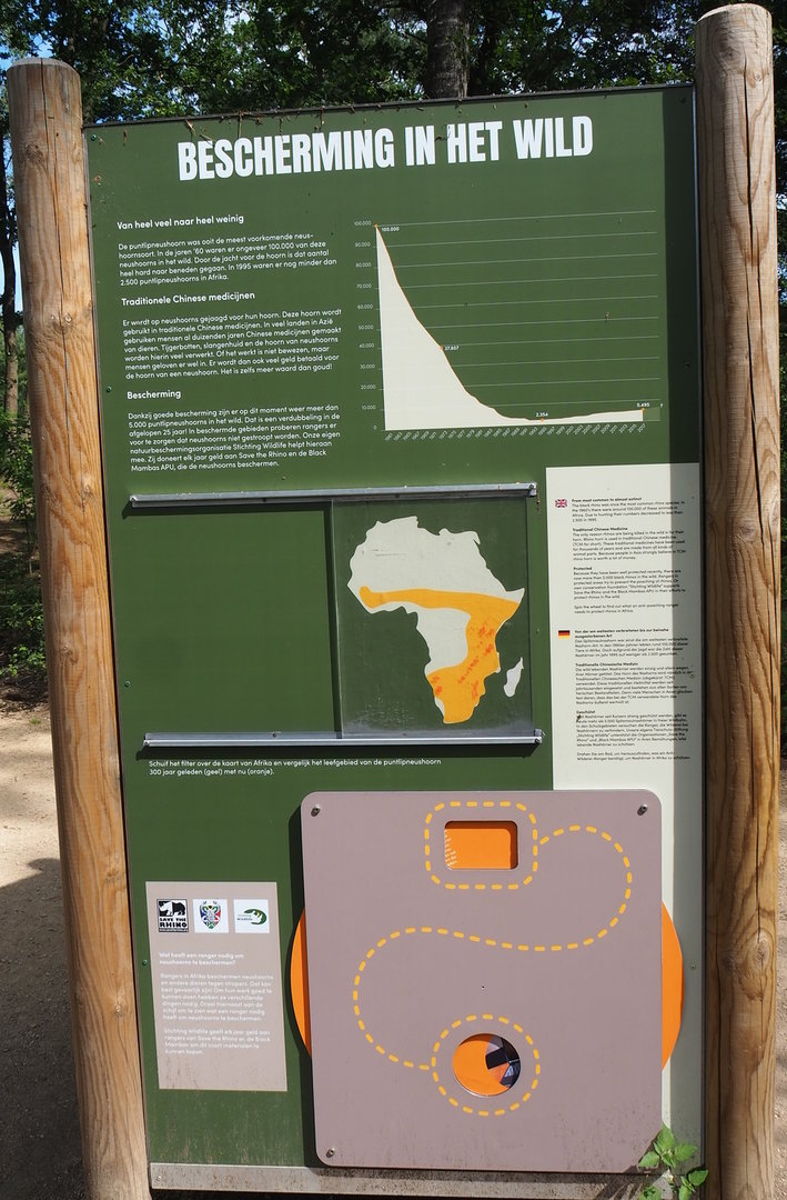 Educational signage on rhinoceros conservation, 2022-06-12