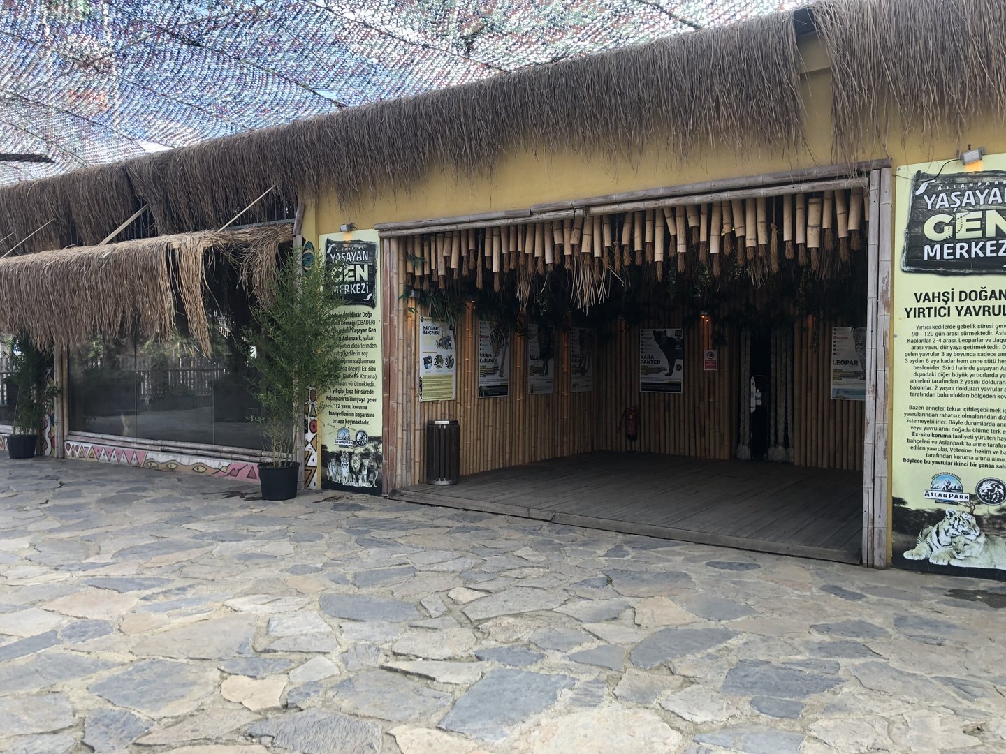 “Educational” Signs and Lion Cub enclosure at Tiger Enclosure at Aslan Park