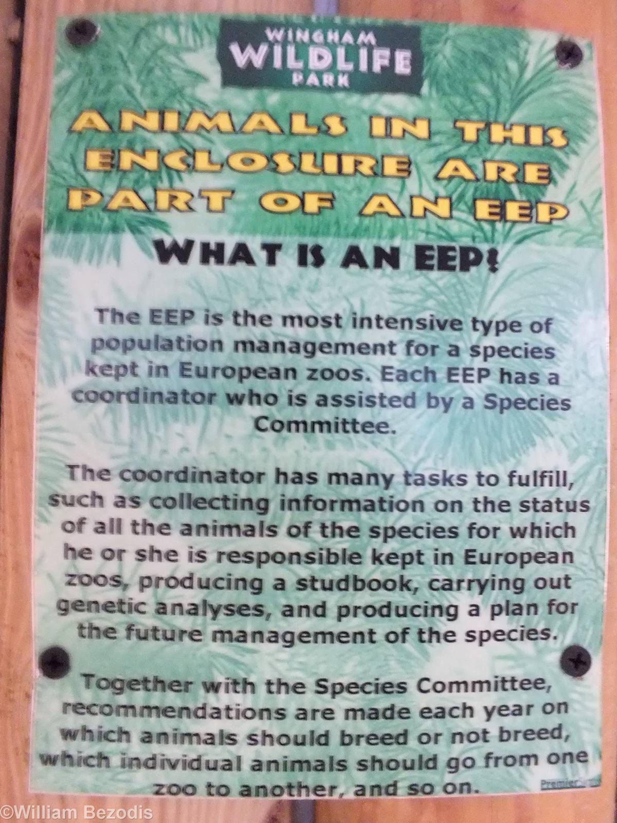 EEP Sign in the Reptile House