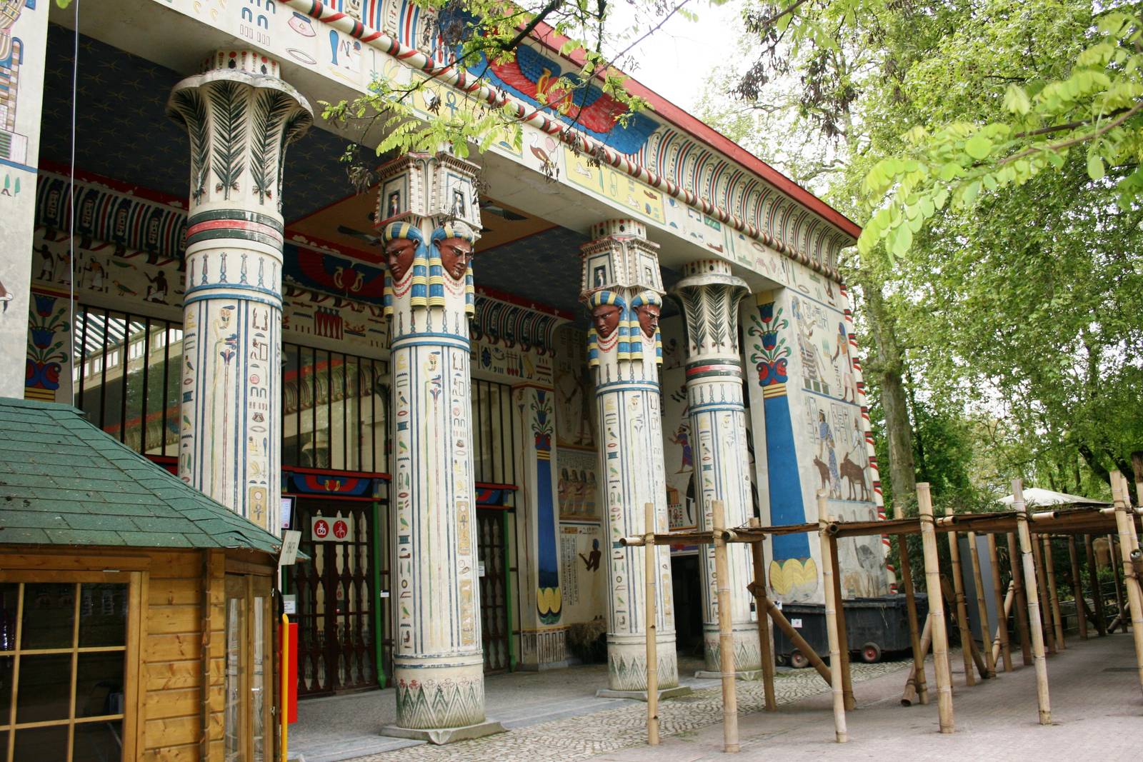 'Egyptian Temple' style Elephant House; Antwerp Zoo; 12th May 2010