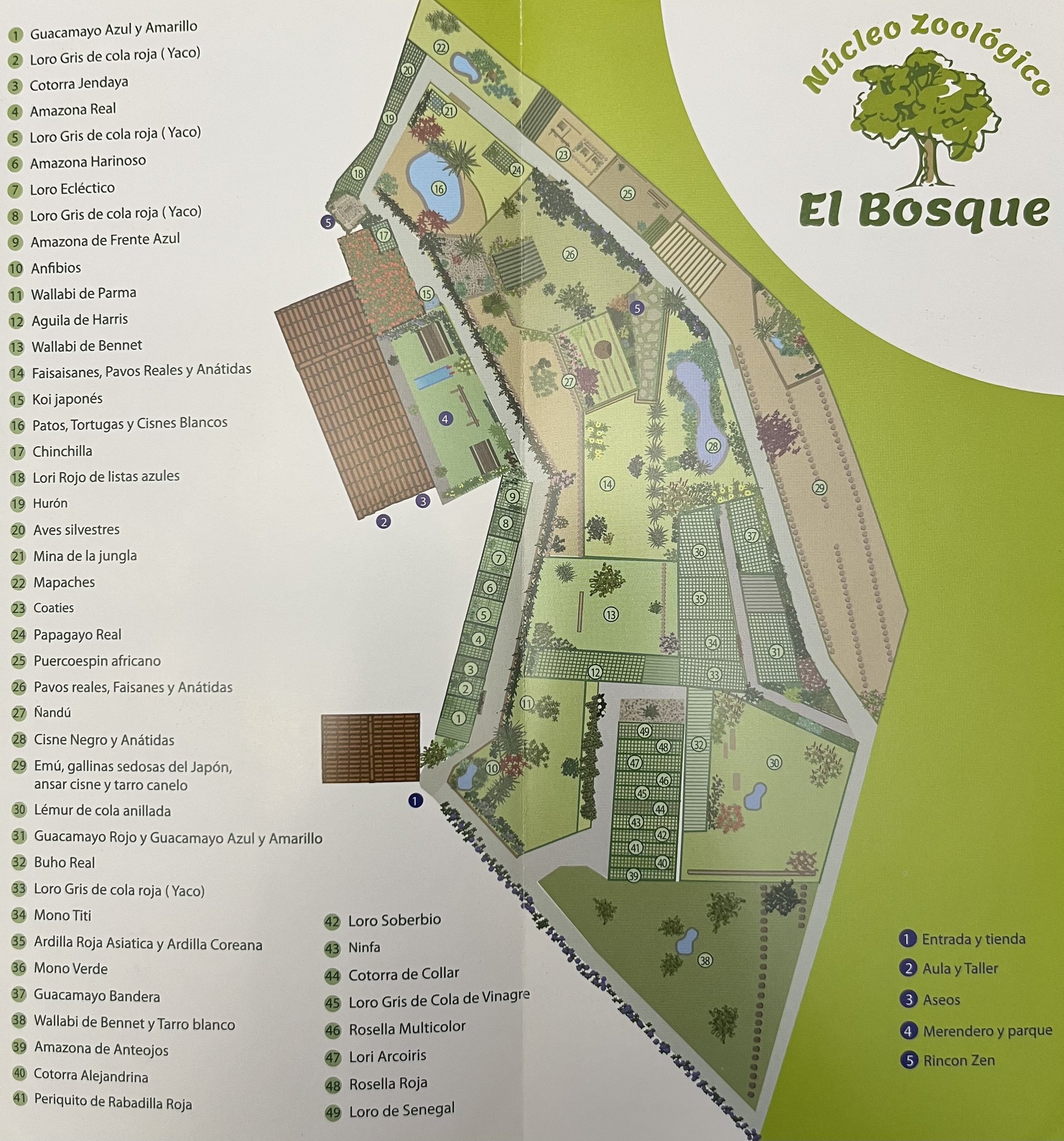 El Bosque Zoo Map - undated
