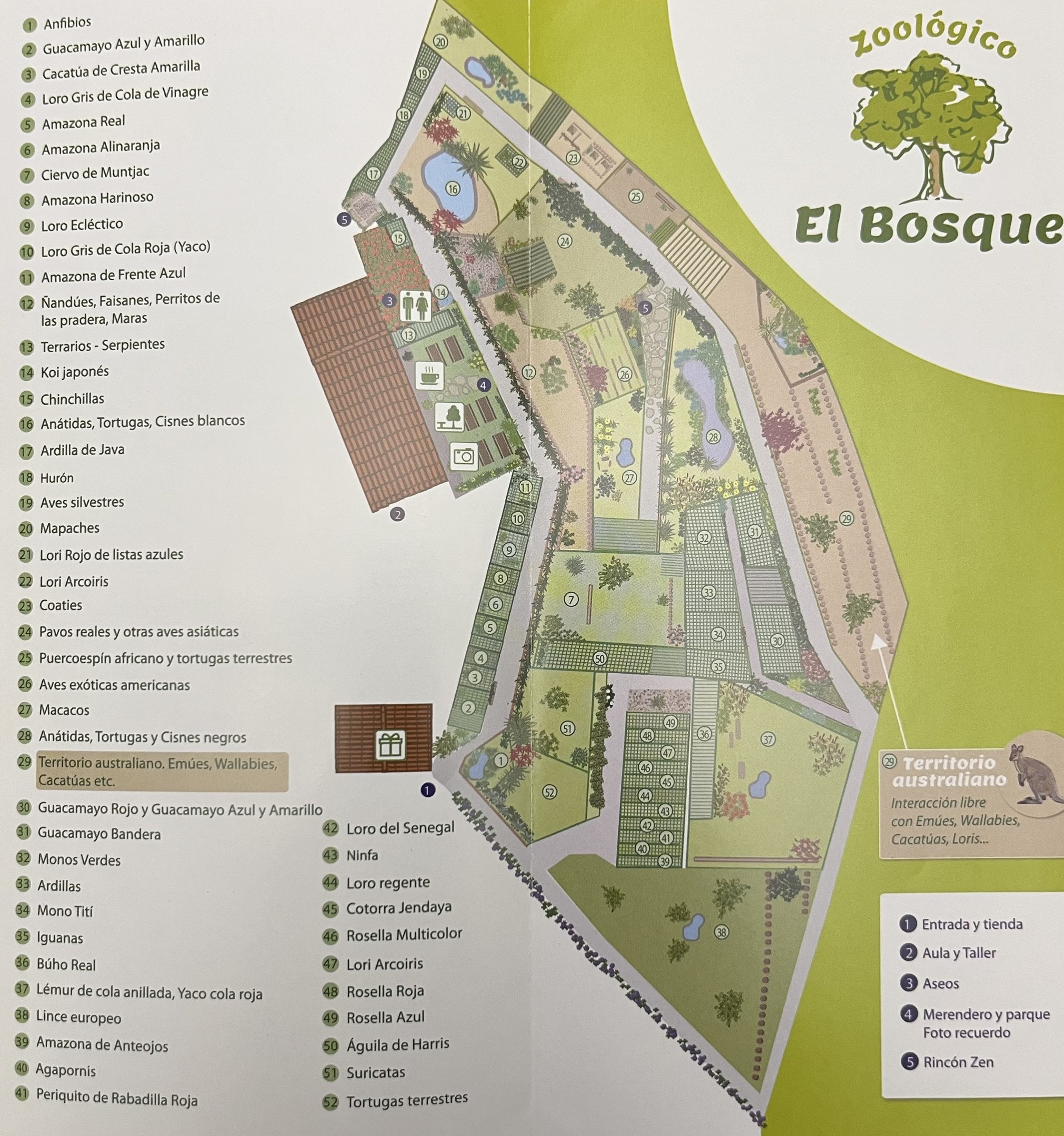 El Bosque Zoo Map - undated