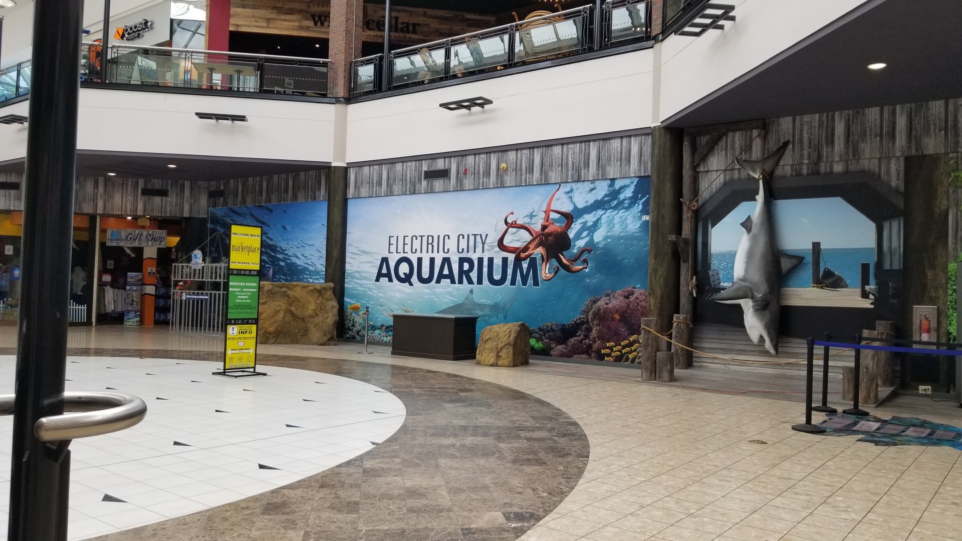 Electric City - presentation area between shop and entrance