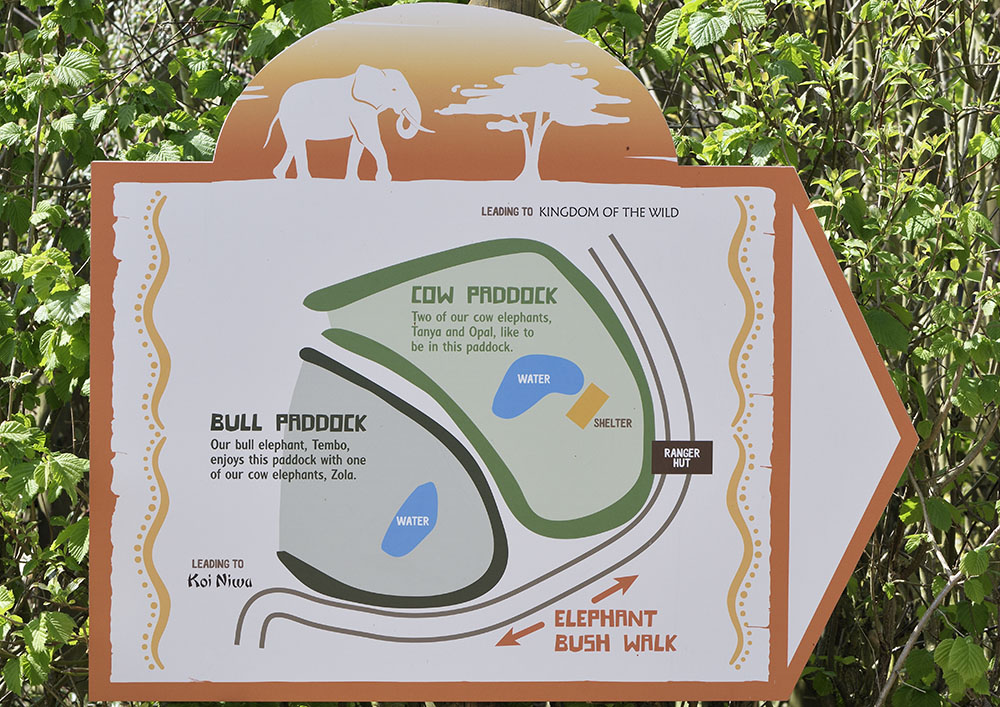 Elephant Bush Walk sign