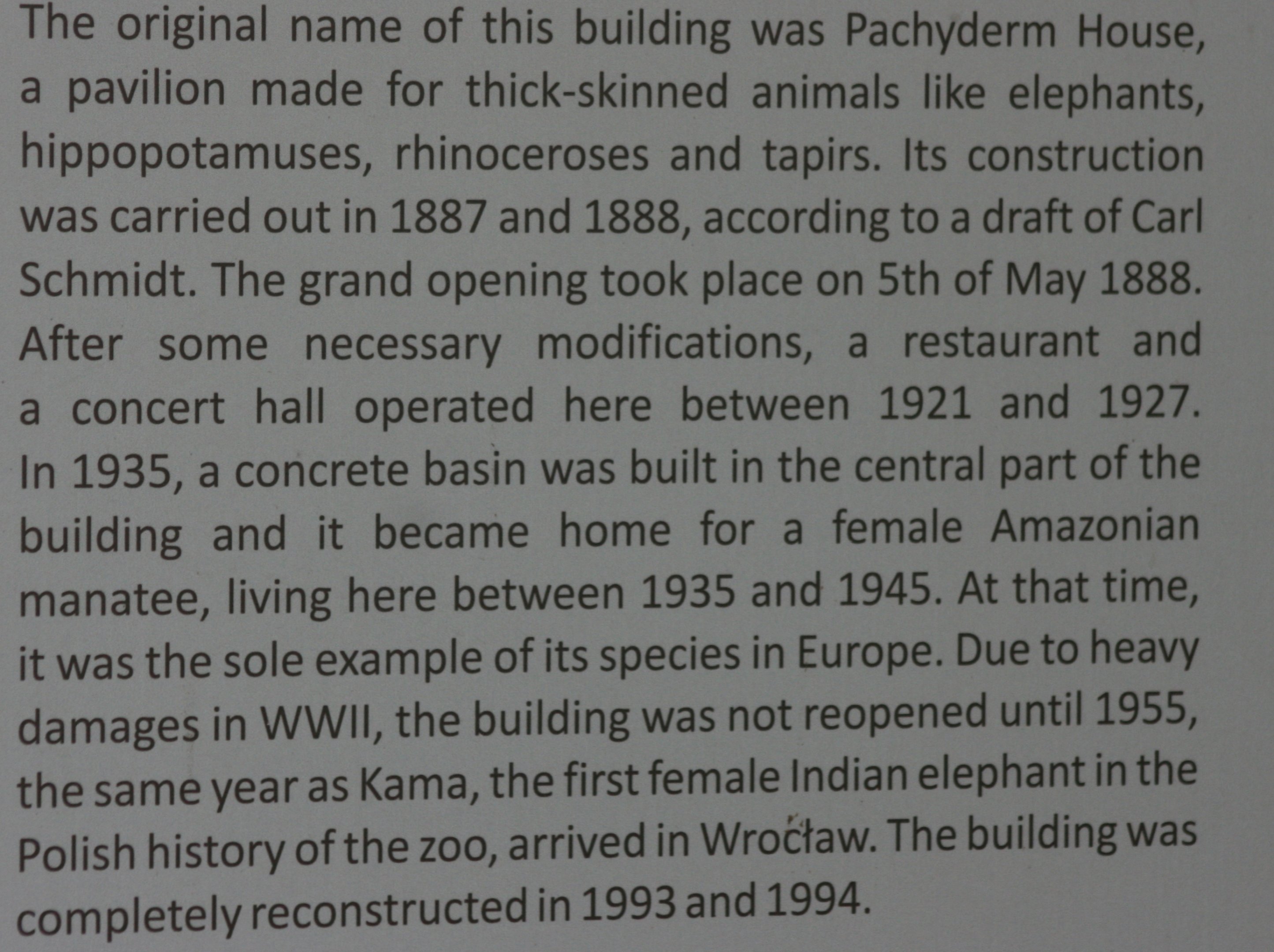 Elephant House Historical Information Sign; Wroclaw; 8th September 2017