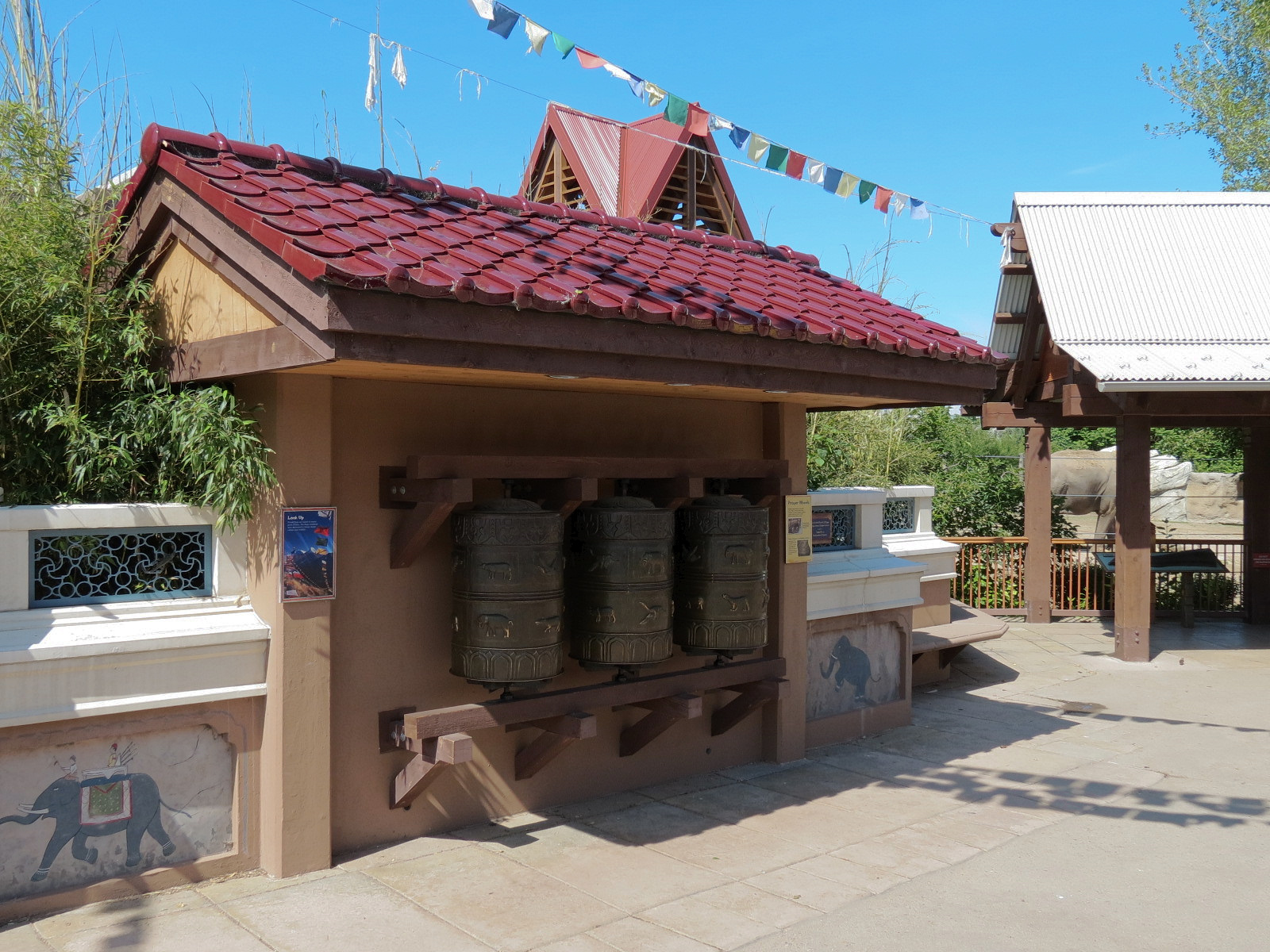 Elephant Passage - Elephant House Exterior - Prayer Wheels