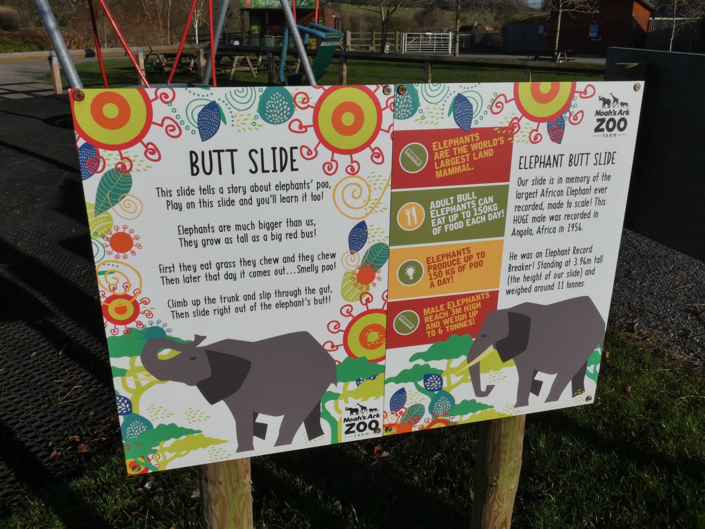 Elephant slide signage
