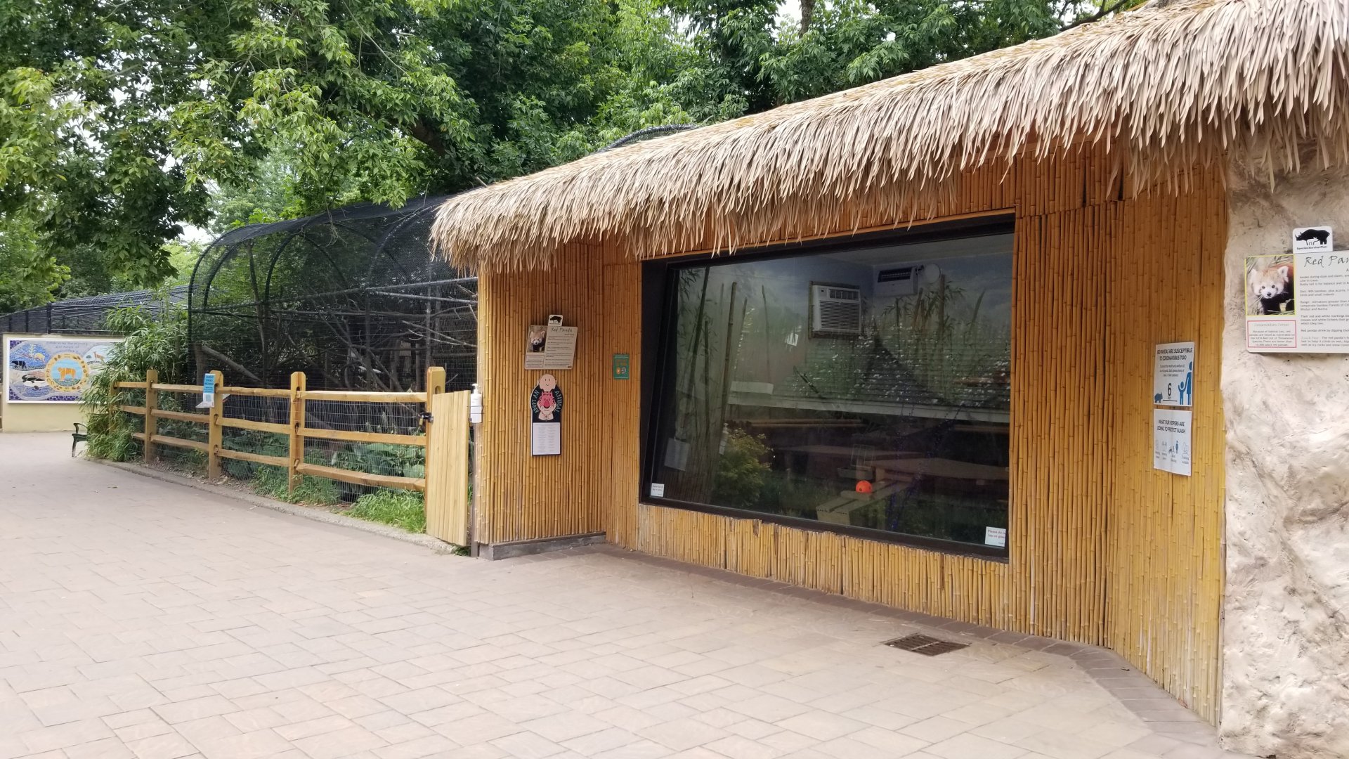 Elmwood Park - Saki/mara on left, red panda indoors on right