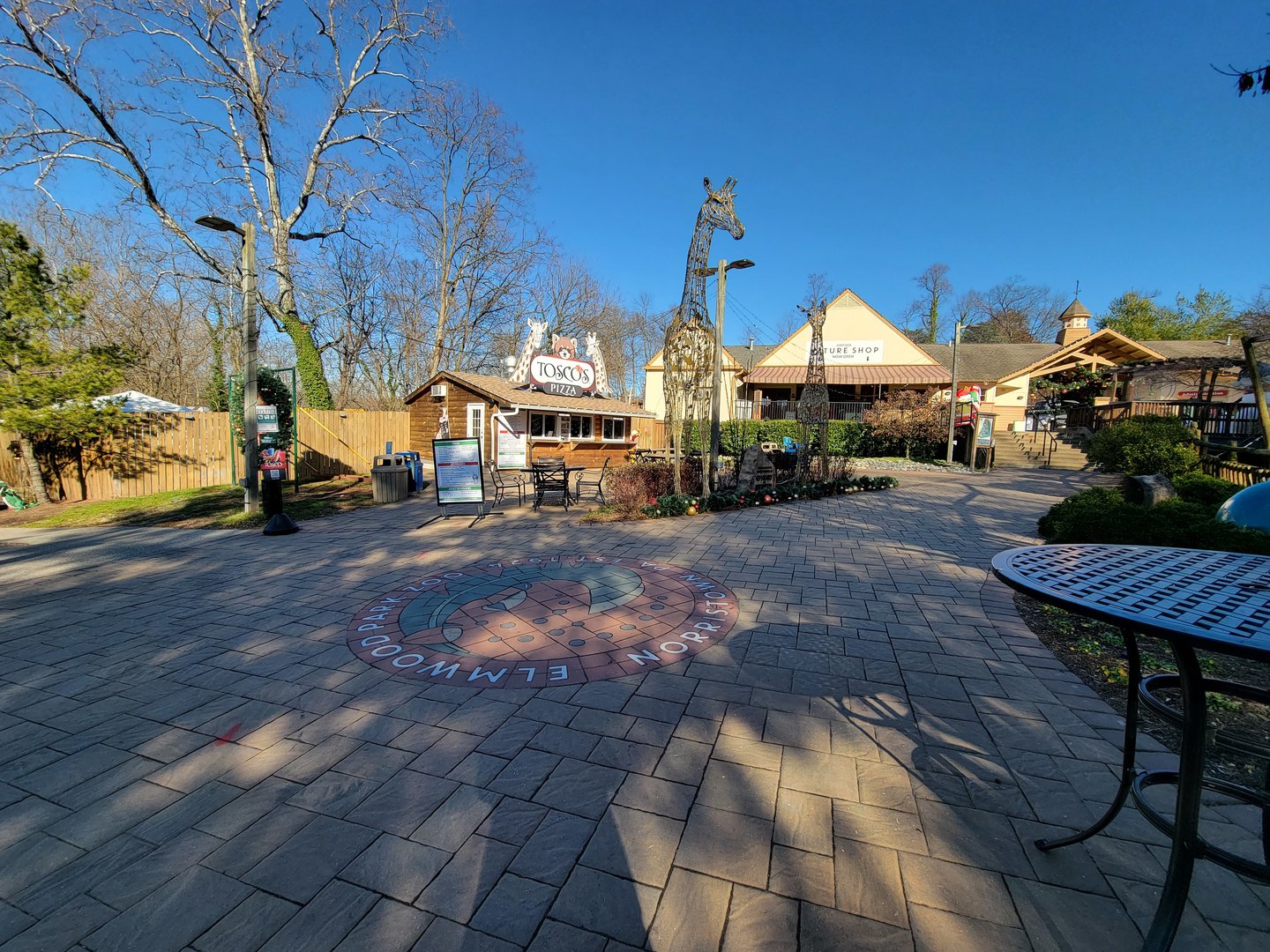 Elmwood Park - Tosco's Pizza, Nature Shop, brick logo