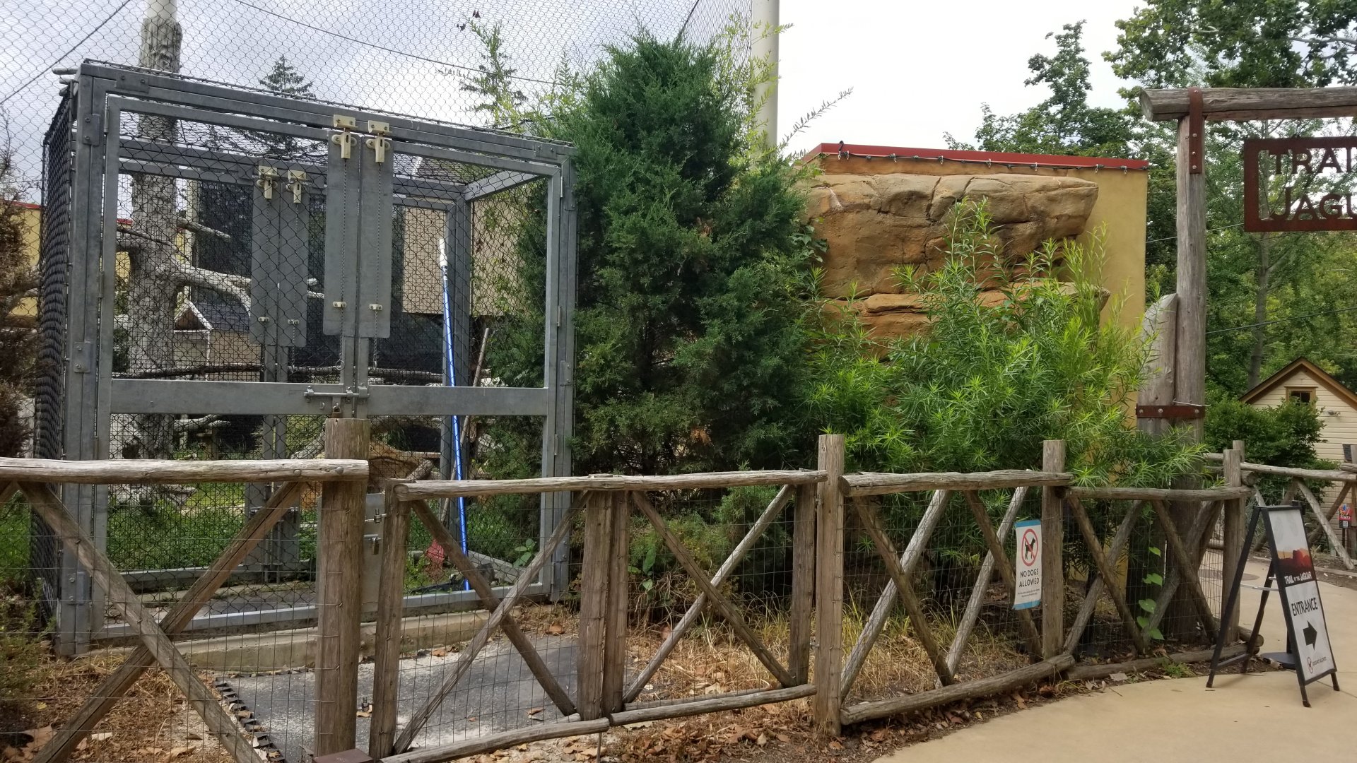 Elmwood Park - Trail of the Jaguar, back of ocelot exhibit