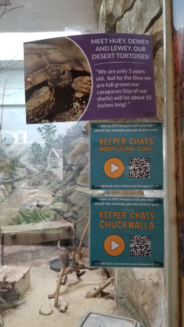 Elmwood Park - Trail of the Jaguar, desert tortoise signage