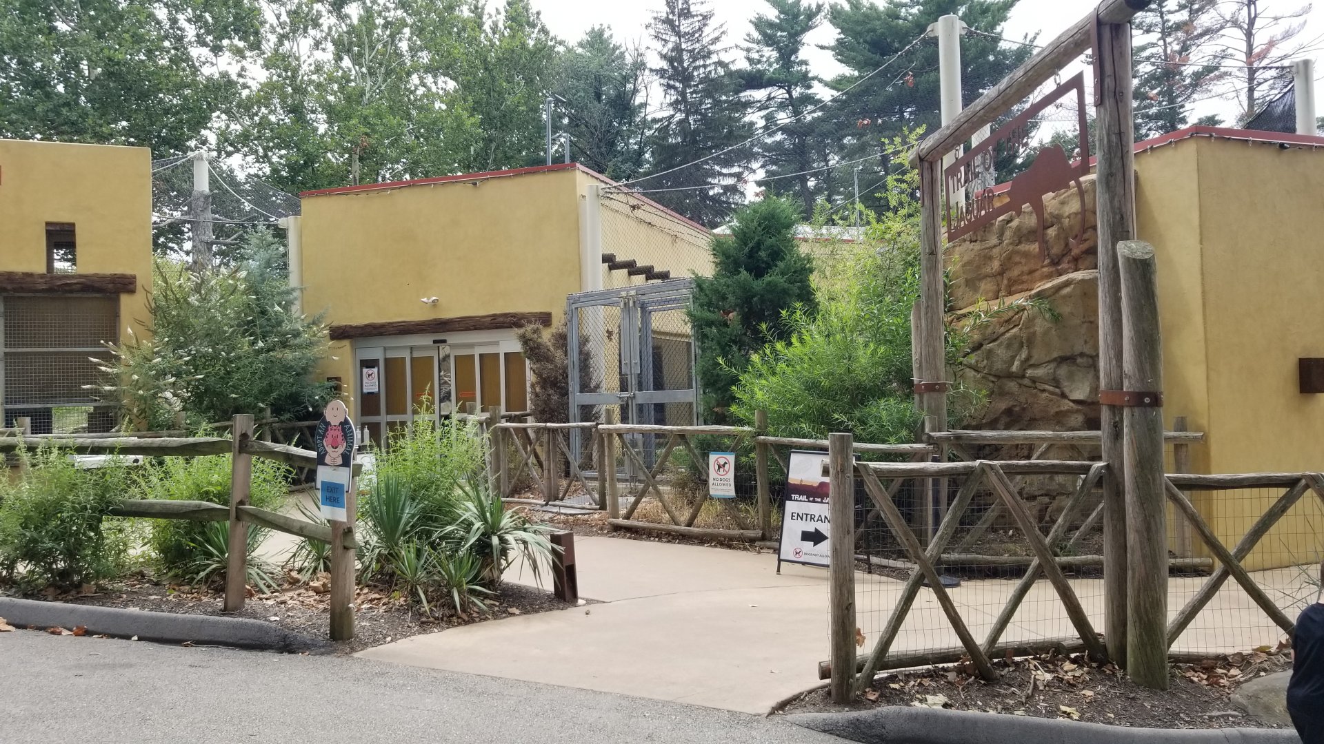 Elmwood Park - Trail of the Jaguar exit on left, entrance on right