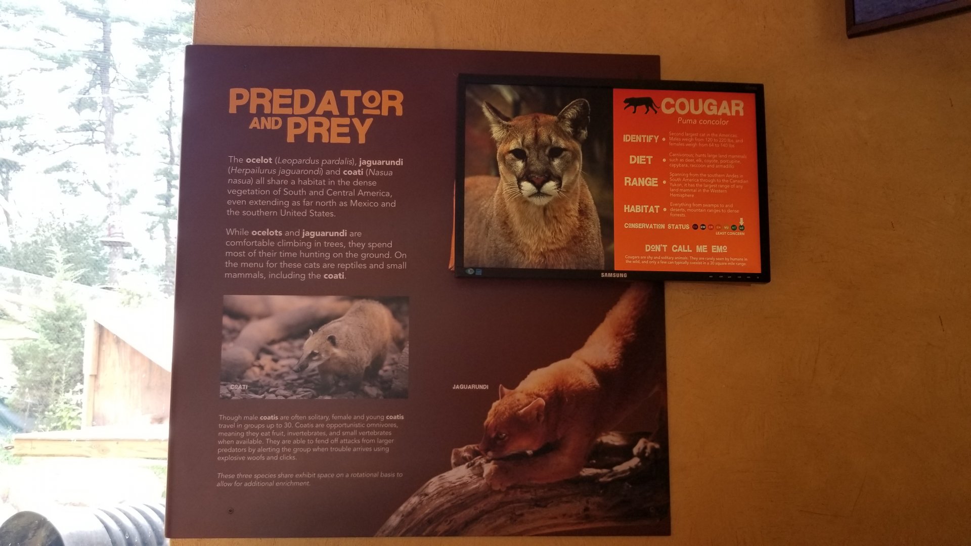 Elmwood Park - Trail of the Jaguar, Predator and Prey sign