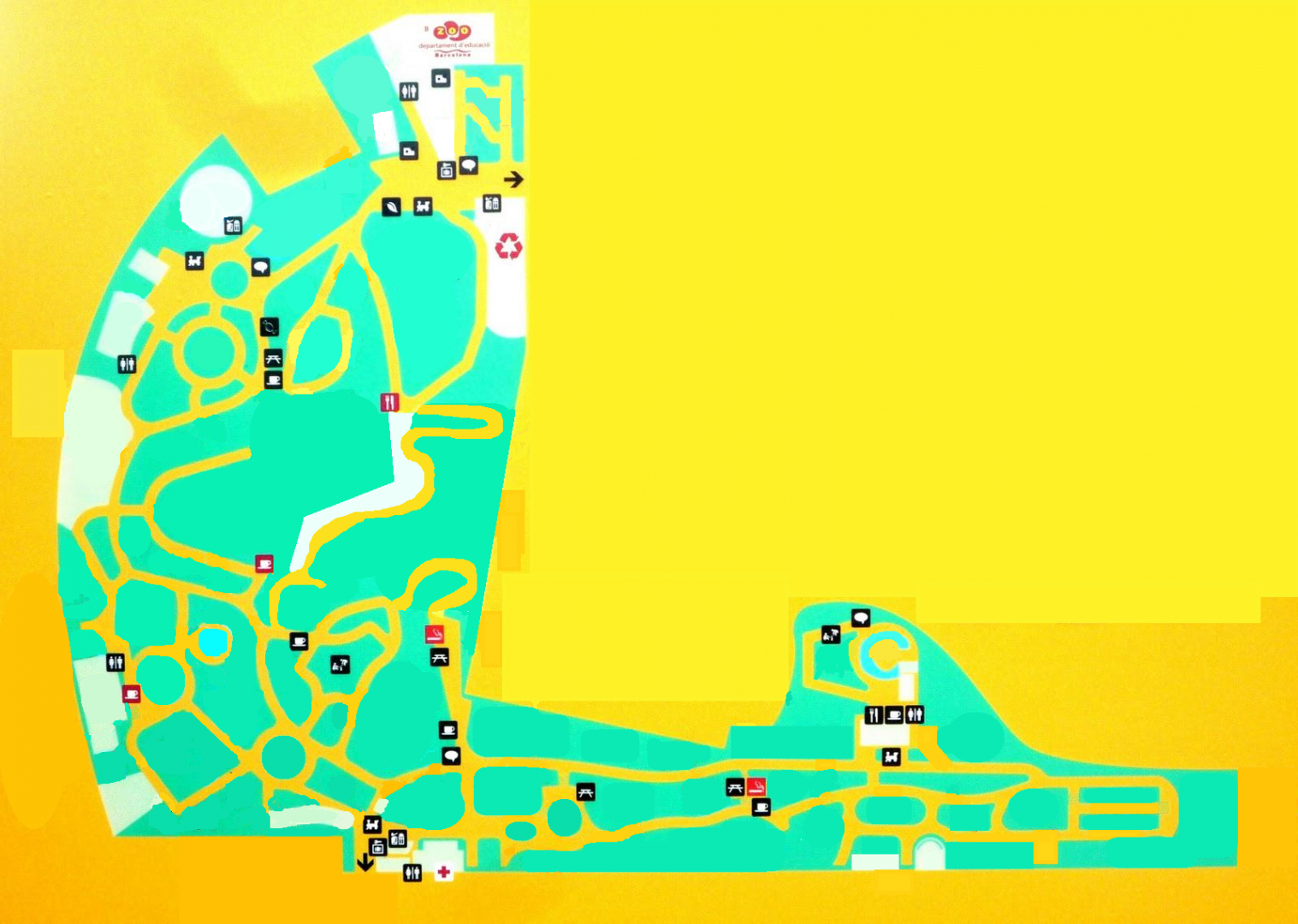 Empty Barcelona Zoo map