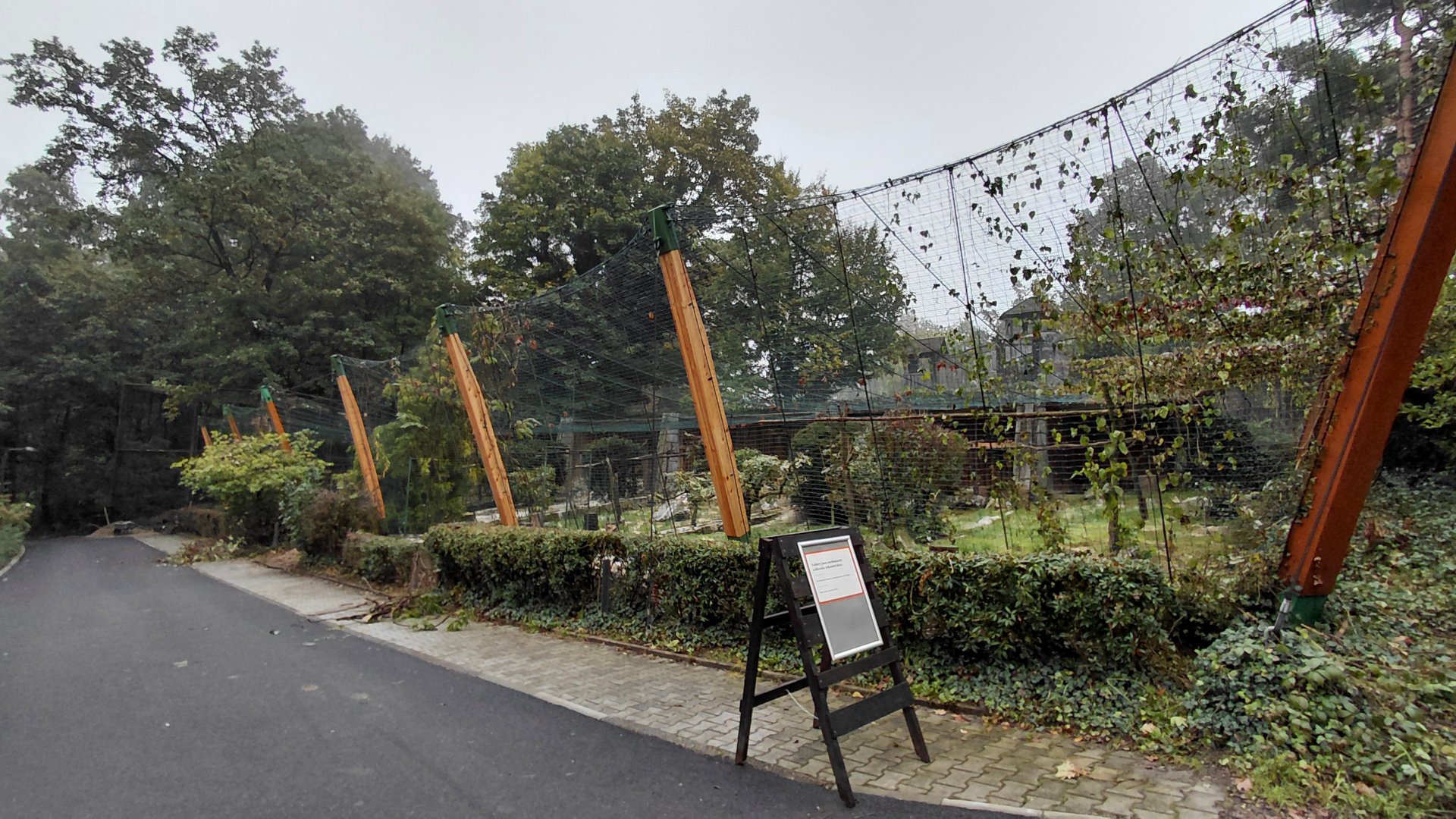 Empty raptor aviaries