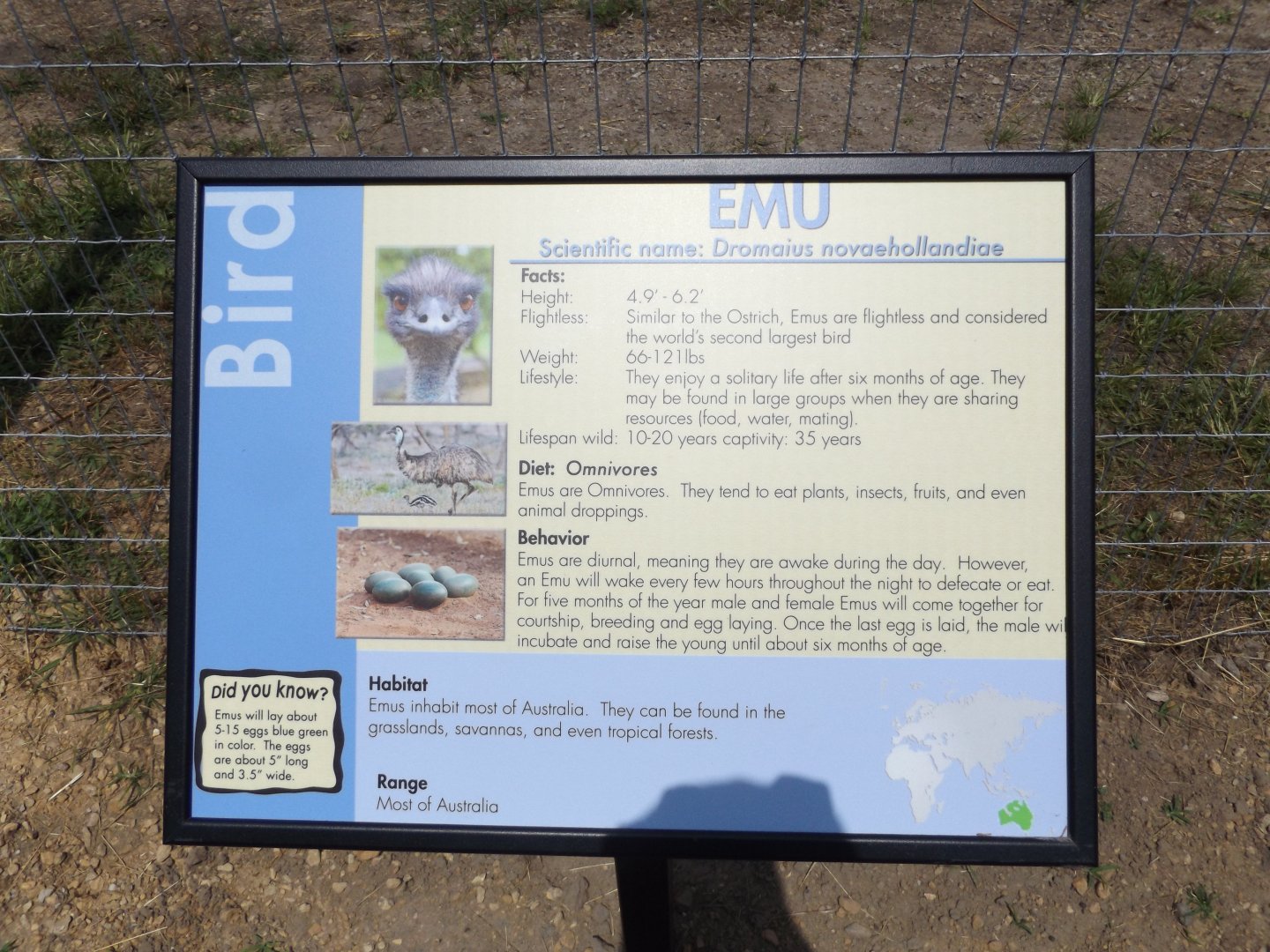 Emu Information Signage