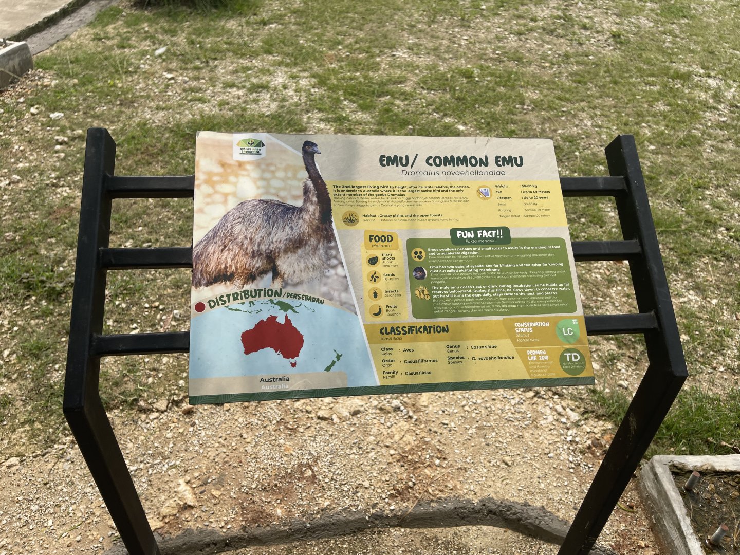 emu signage - aviary park