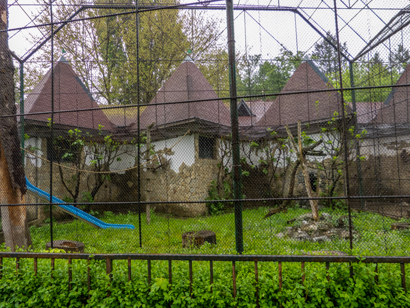 enclosures of monkeys