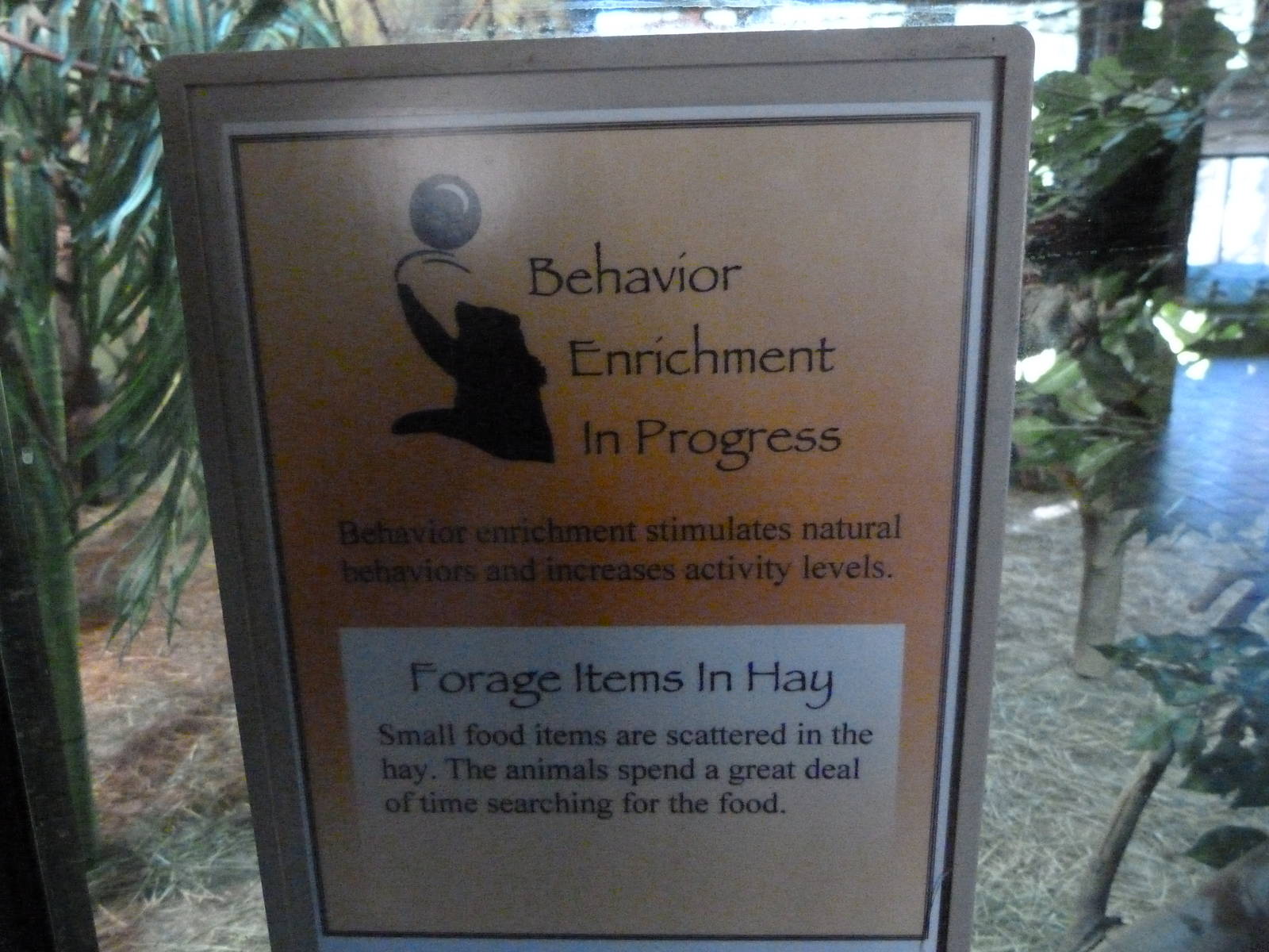 Enrichment Signs on all the Primate Exhibits