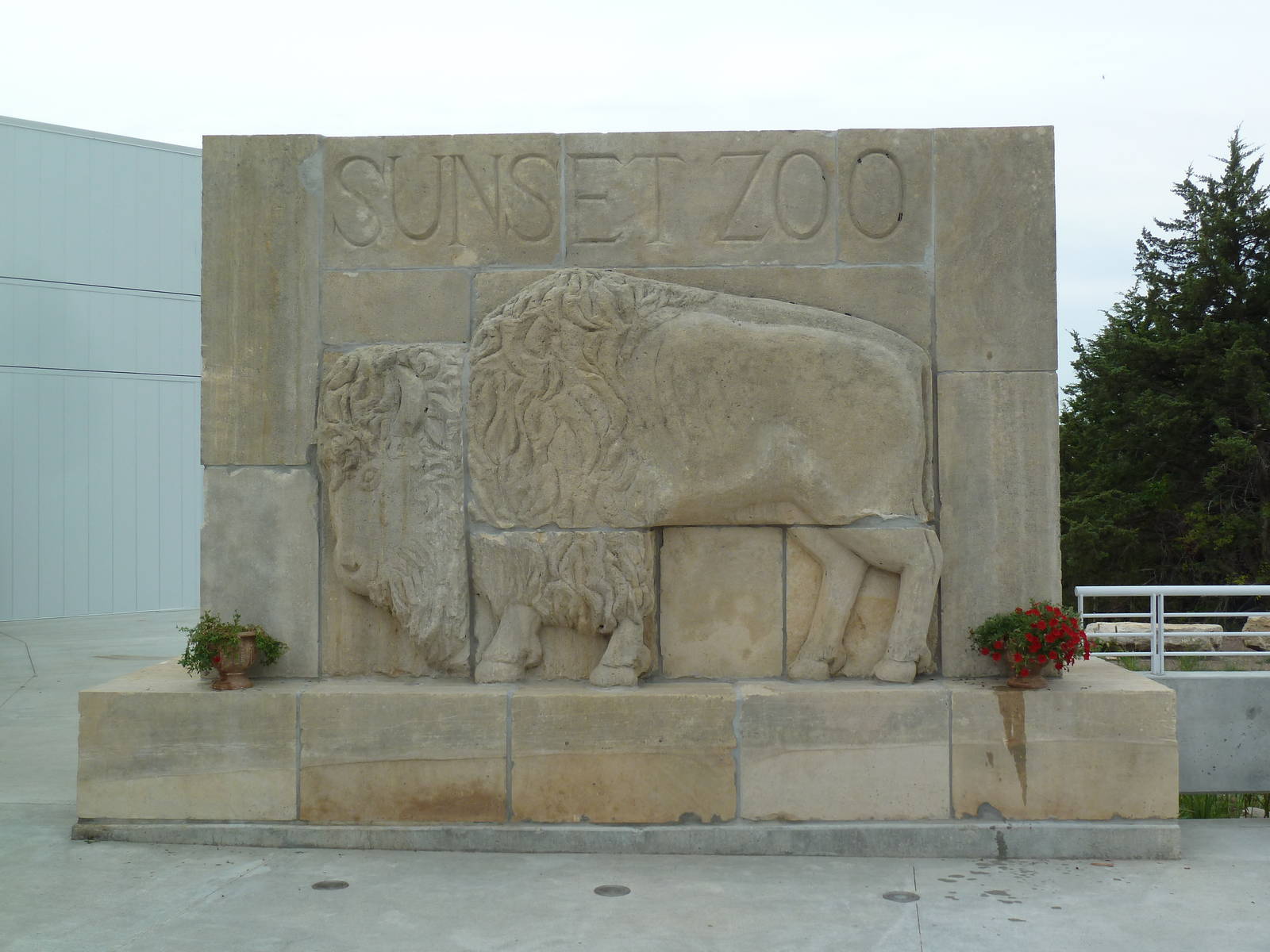 Entrance Area - Bison Carving