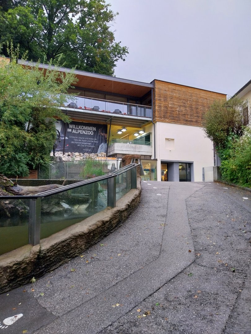 Entrance area seen from inside the zoo