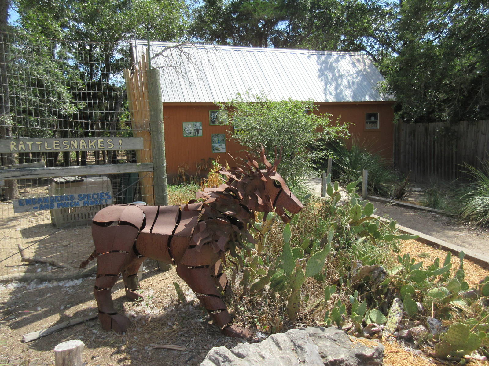 Entrance Building - with metal lion statue