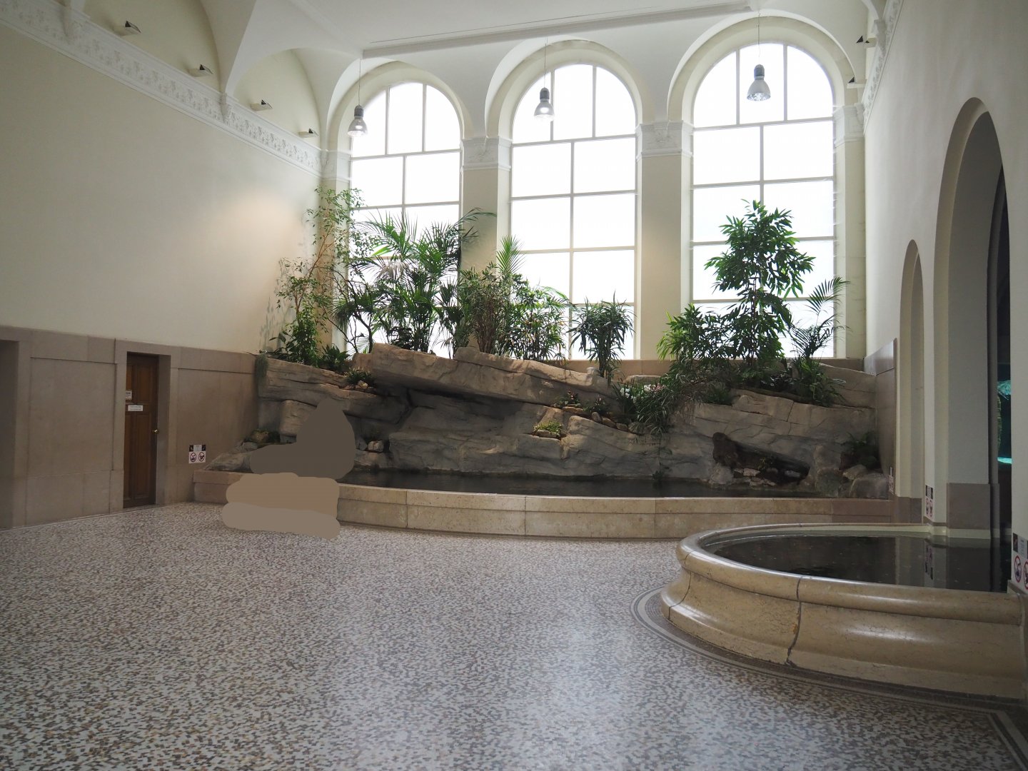 Entrance hall of the aquarium with goldfish and koi ponds, 2022-03-16