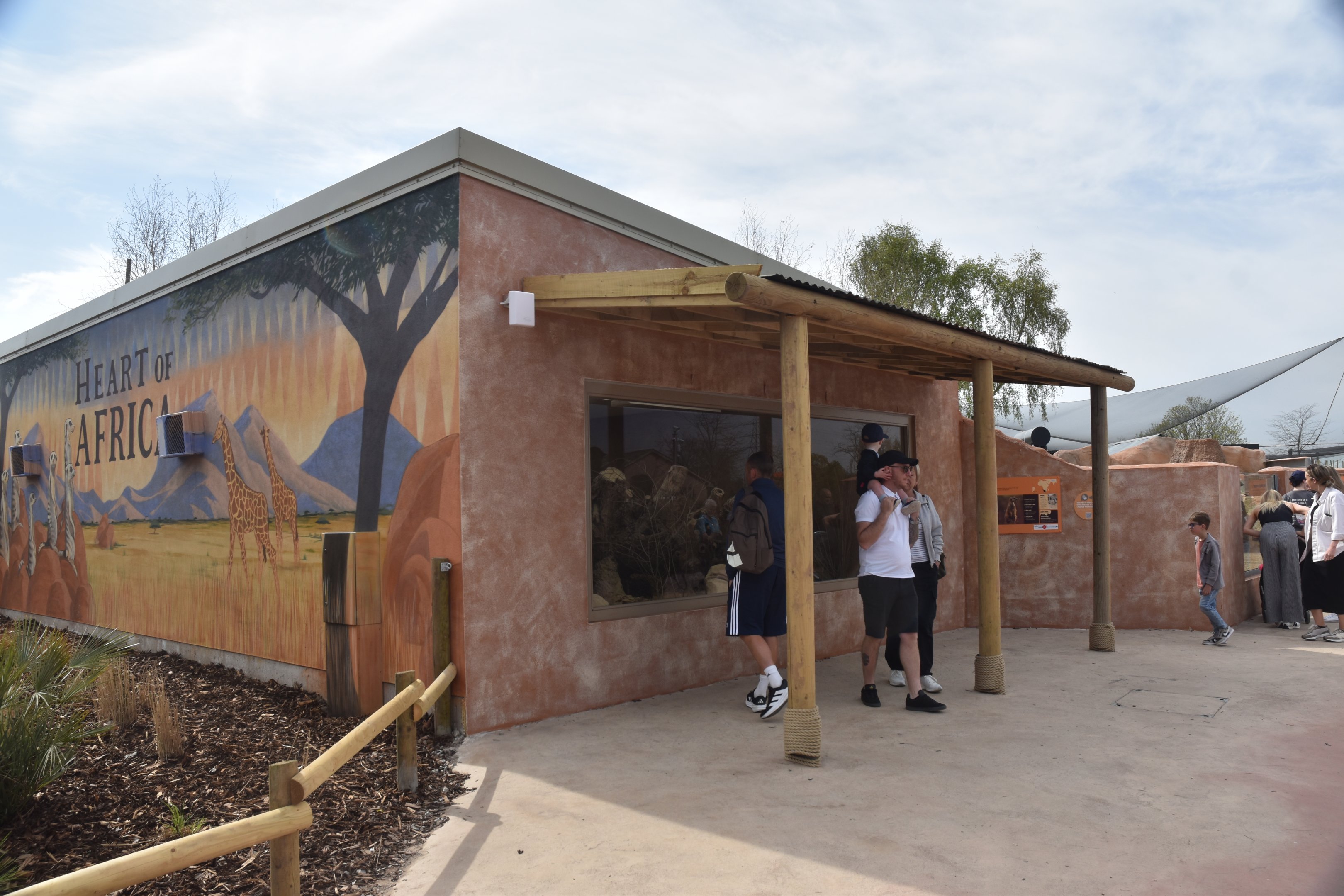 Entrance Mural and Meerkat House, Heart of Africa at Chester, 12th April 2025