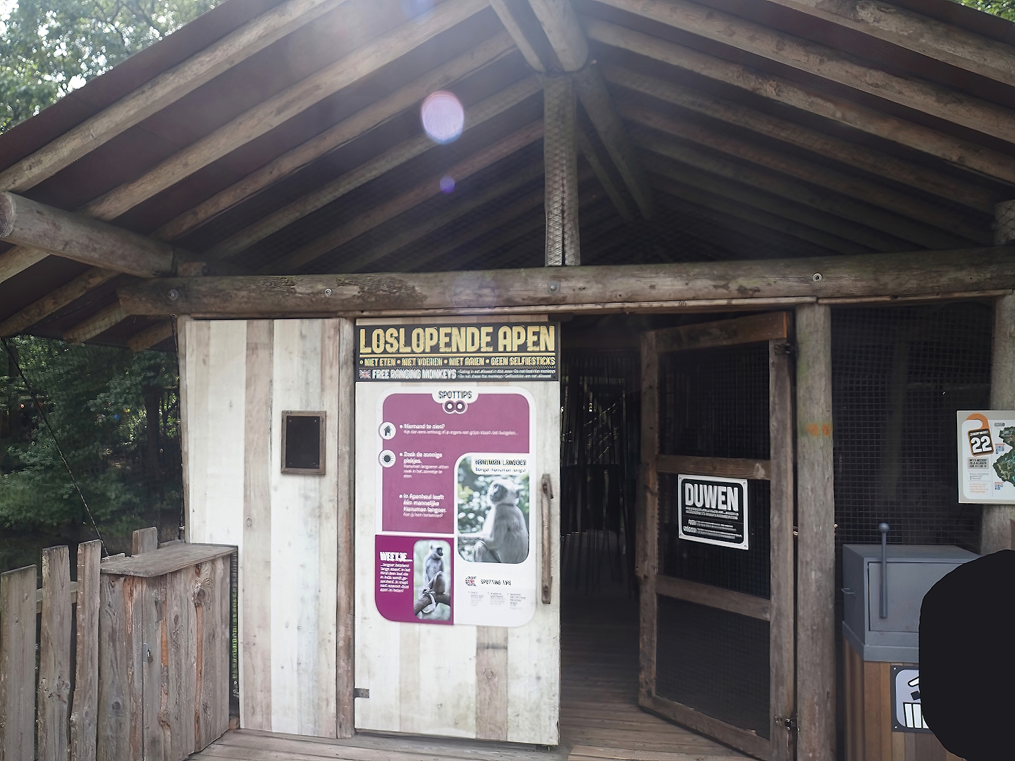 Entrance of Hanuman langur walk-through exhibit, 2024-08-18